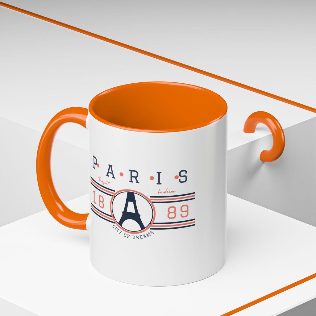 Paris Eiffel Tower Accent Coffee Mug - City of Dreams 1889 Travel Souvenir