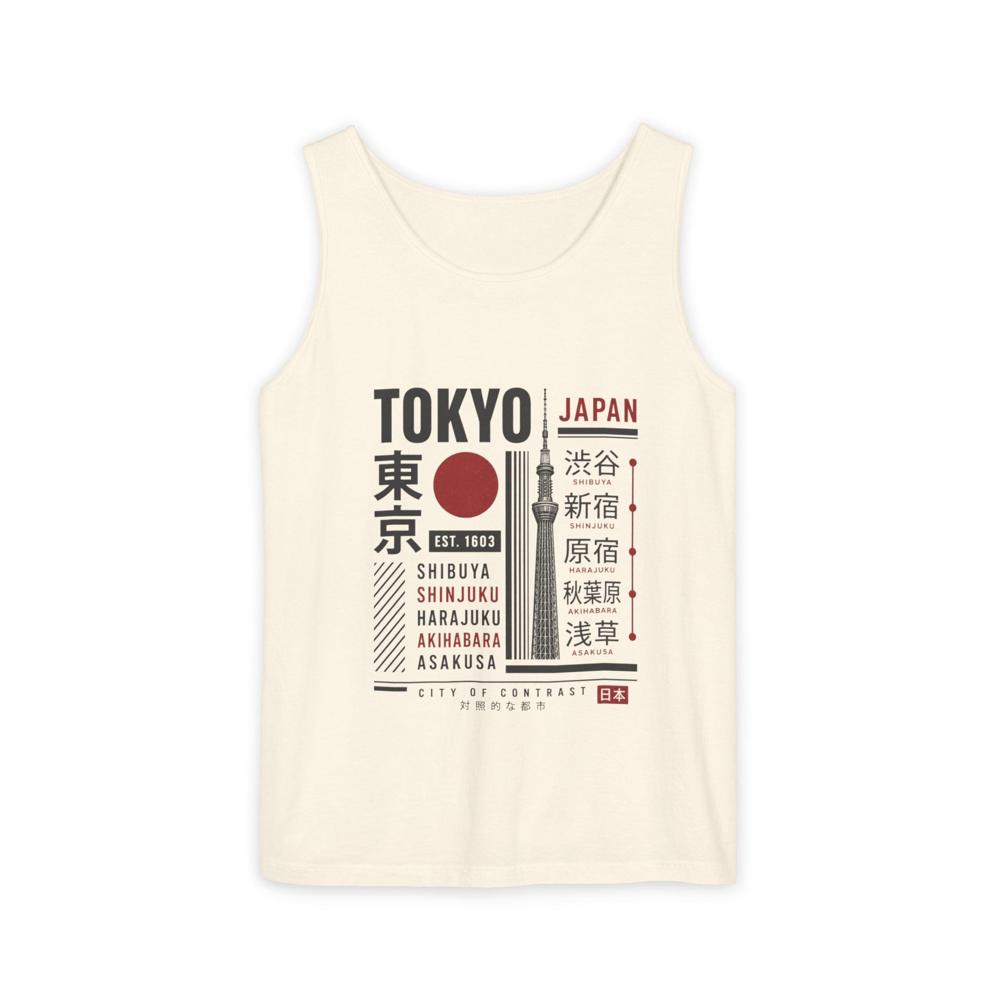 Tokyo Japan Graphic Tank Top — Japanese City Kanji Travel Tee