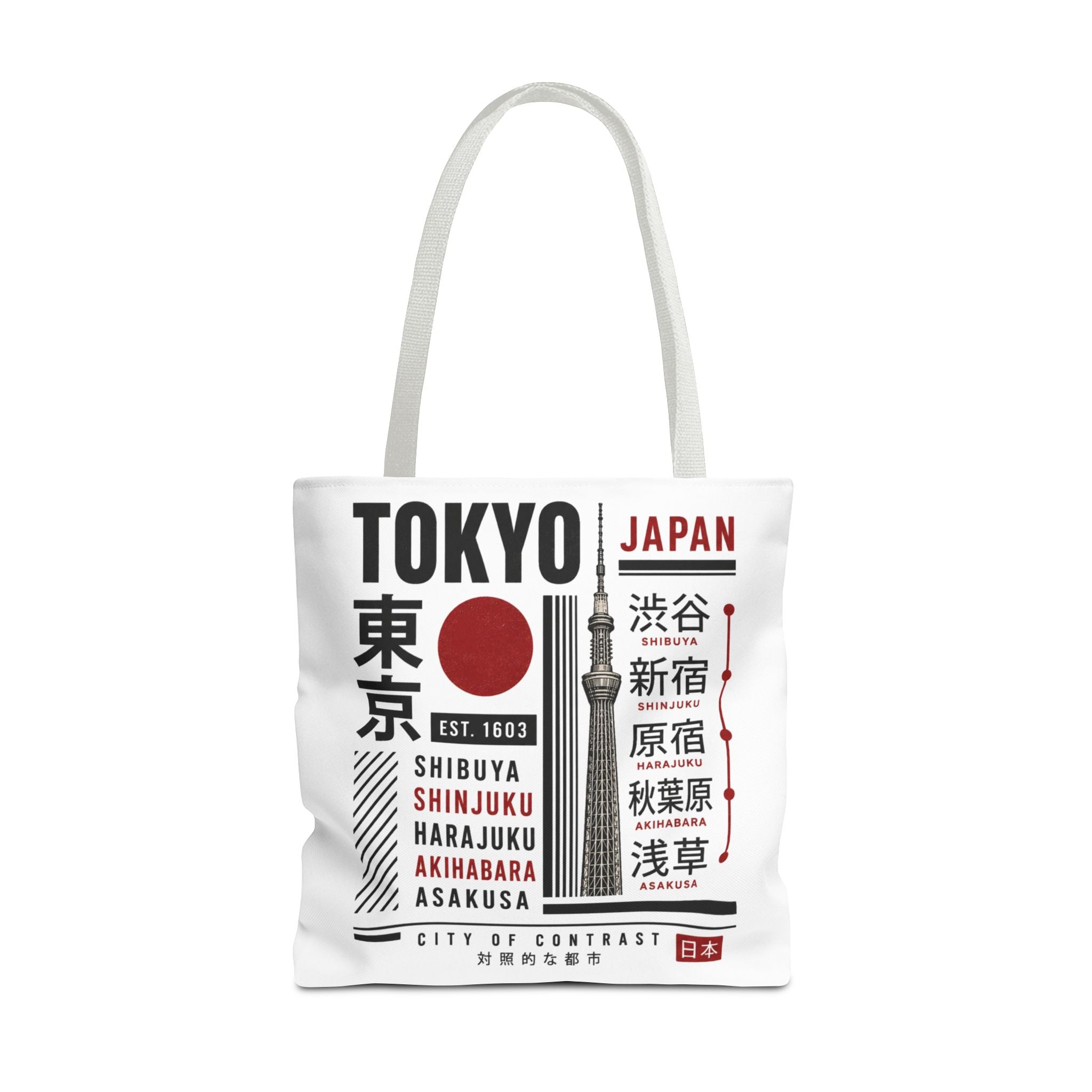 Tokyo Japan Graphic Tote Bag — Shibuya Shinjuku Harajuku Akihabara Asakusa Design