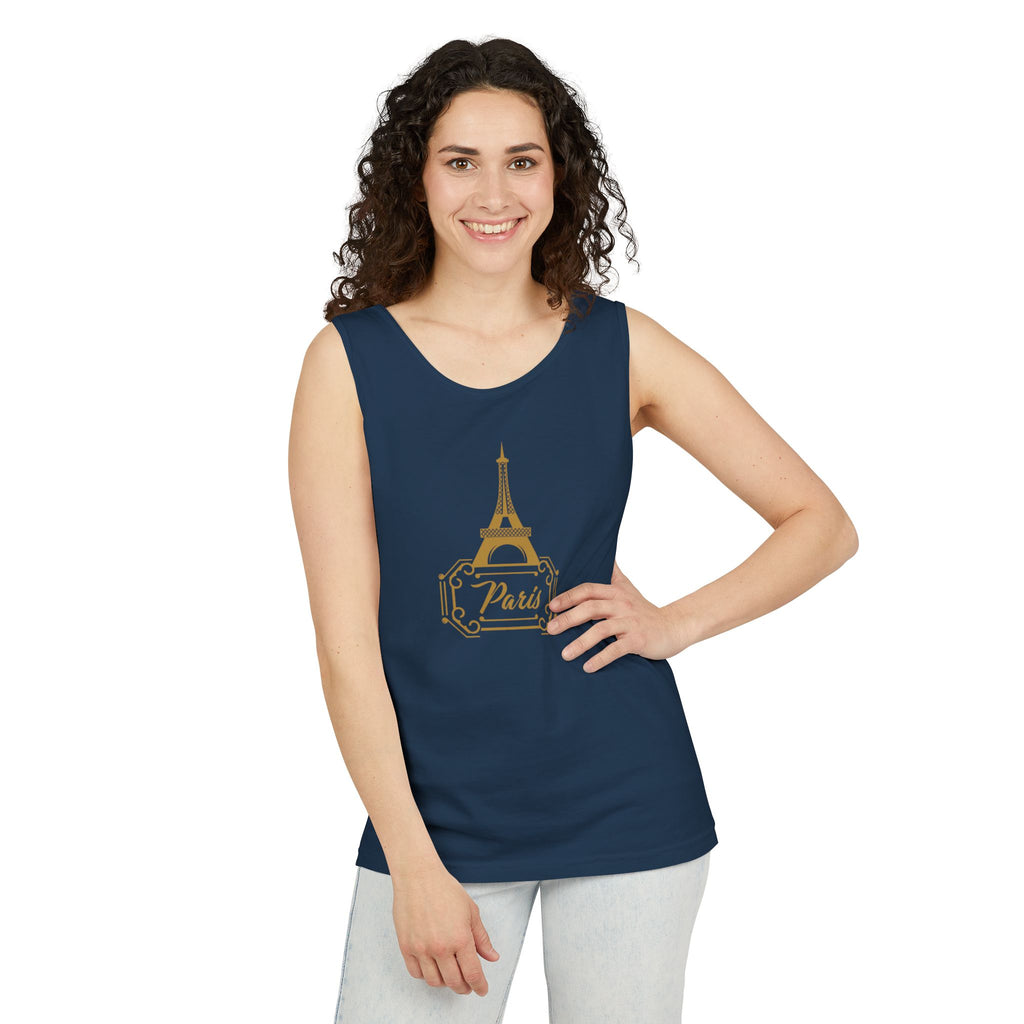 Paris Eiffel Tower Tank Top — Elegant Gold Paris Graphic