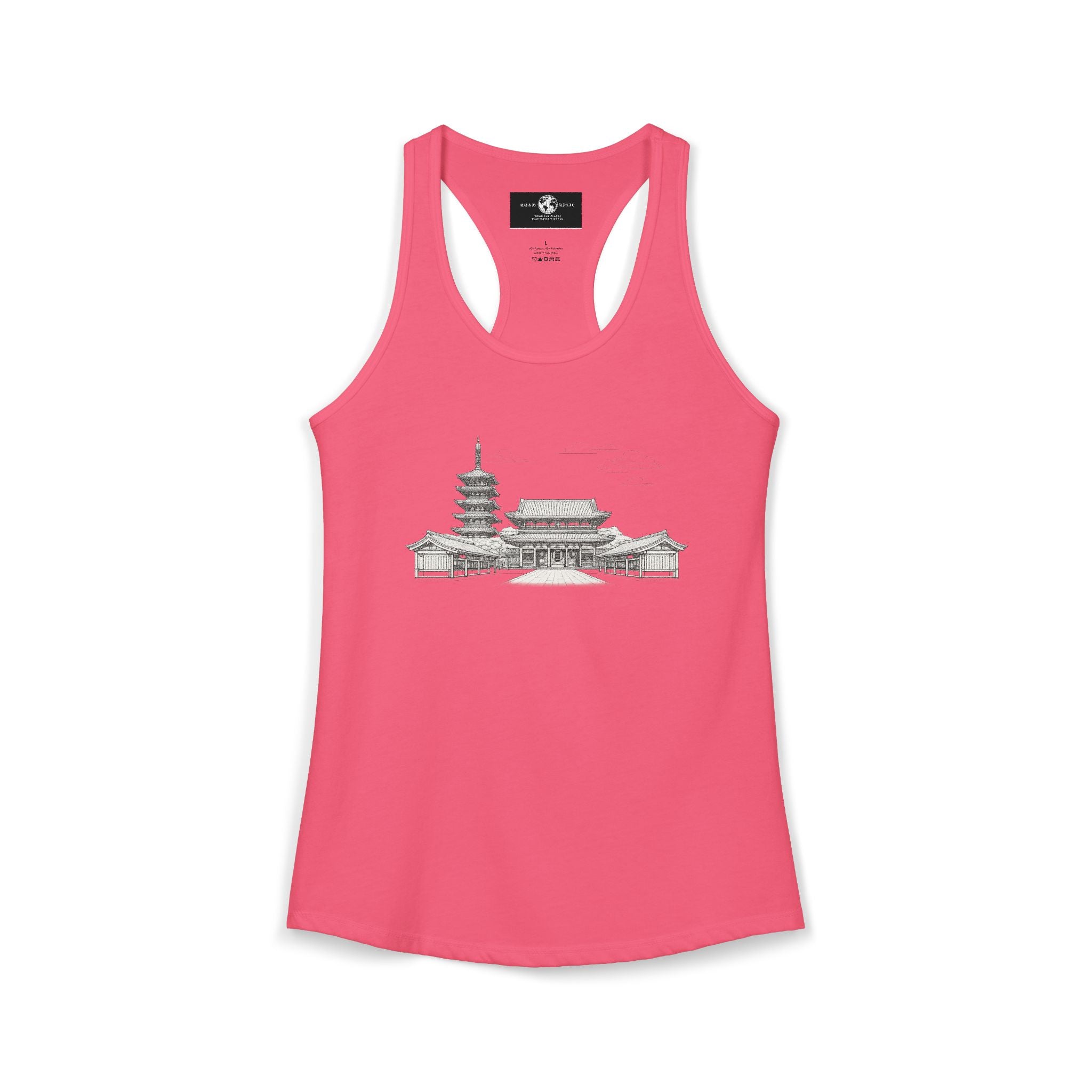 Asakusa Senso-ji Temple Racerback Tank — Minimal Outline Japan Travel Tee