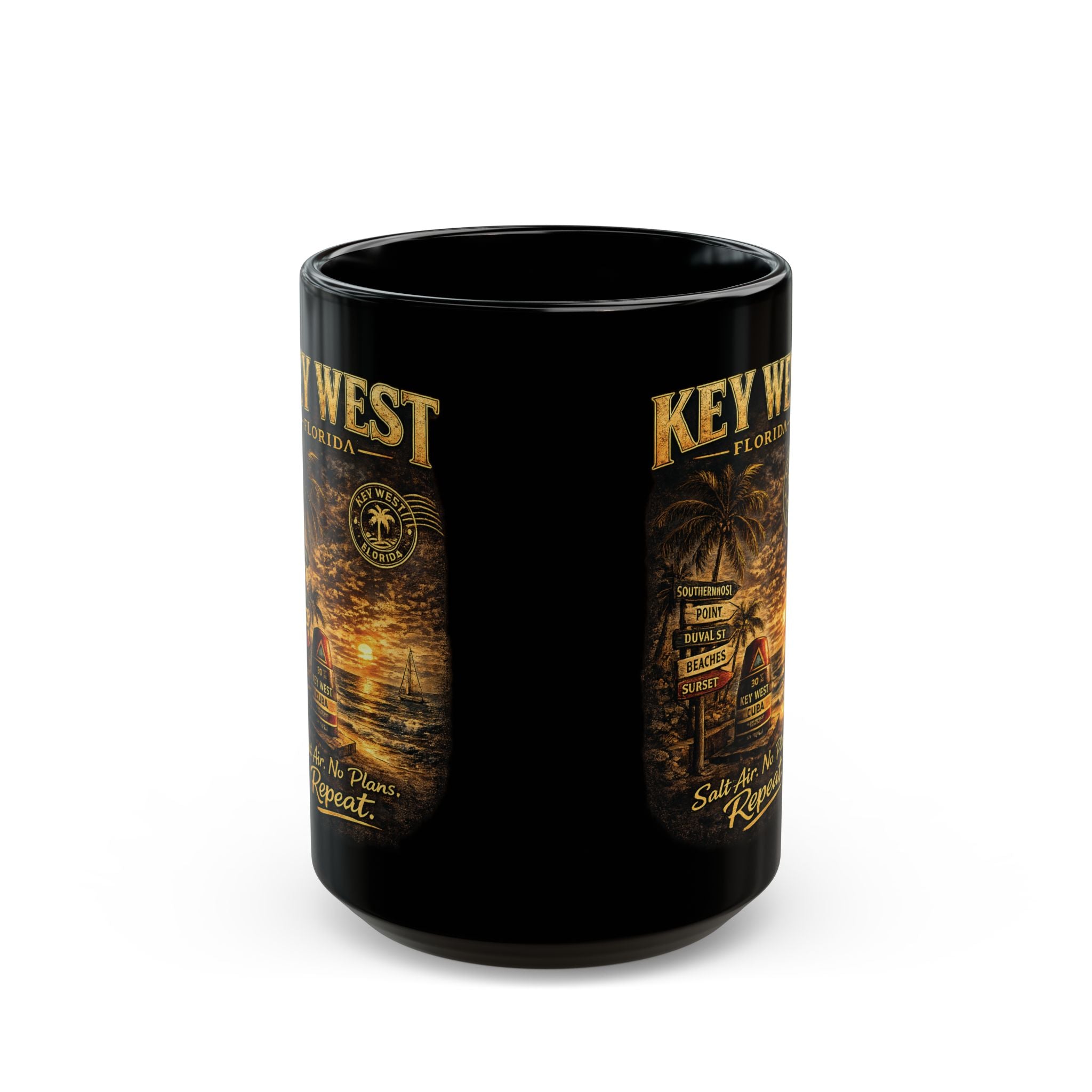 Key West Florida Mug — "Salt Air. No Plans. Repeat." (11oz/15oz)