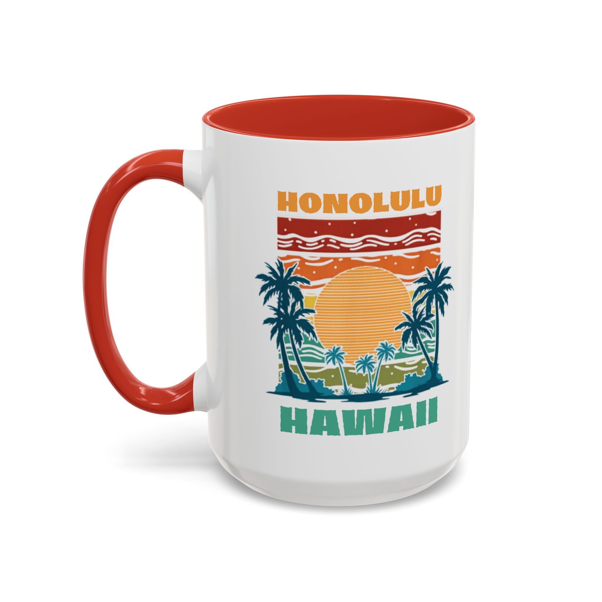 Honolulu Hawaii Vintage Sunset Coffee Mug (11/15oz)