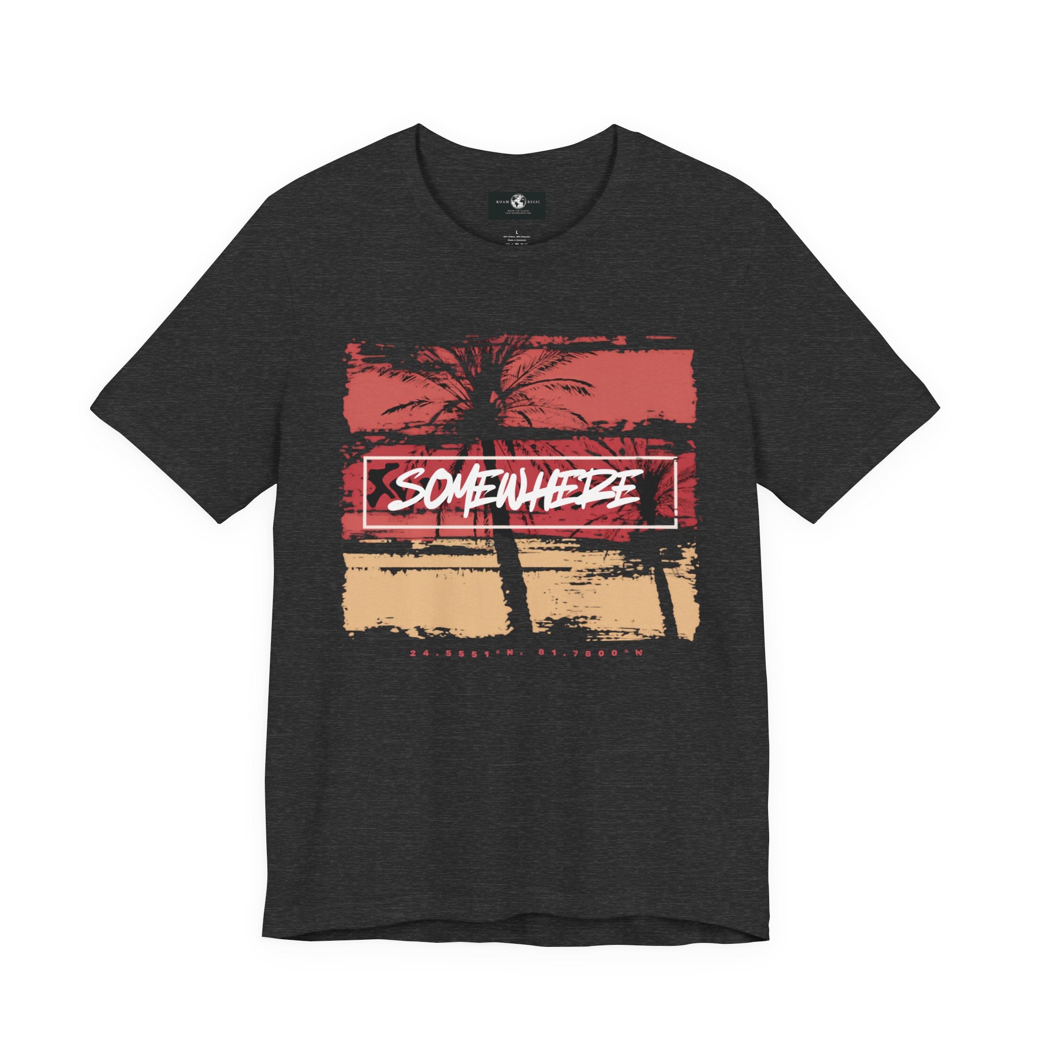 Somewhere Key West Coordinates T-Shirt — 24.5551N 81.7800W