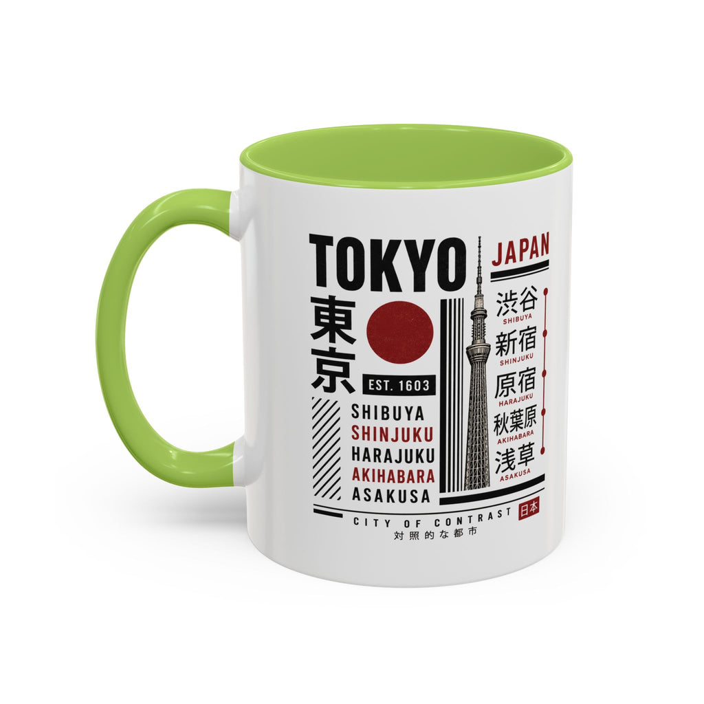 Tokyo Japan Accent Coffee Mug – Shibuya Shinjuku Harajuku Travel Souvenir (11/15oz)