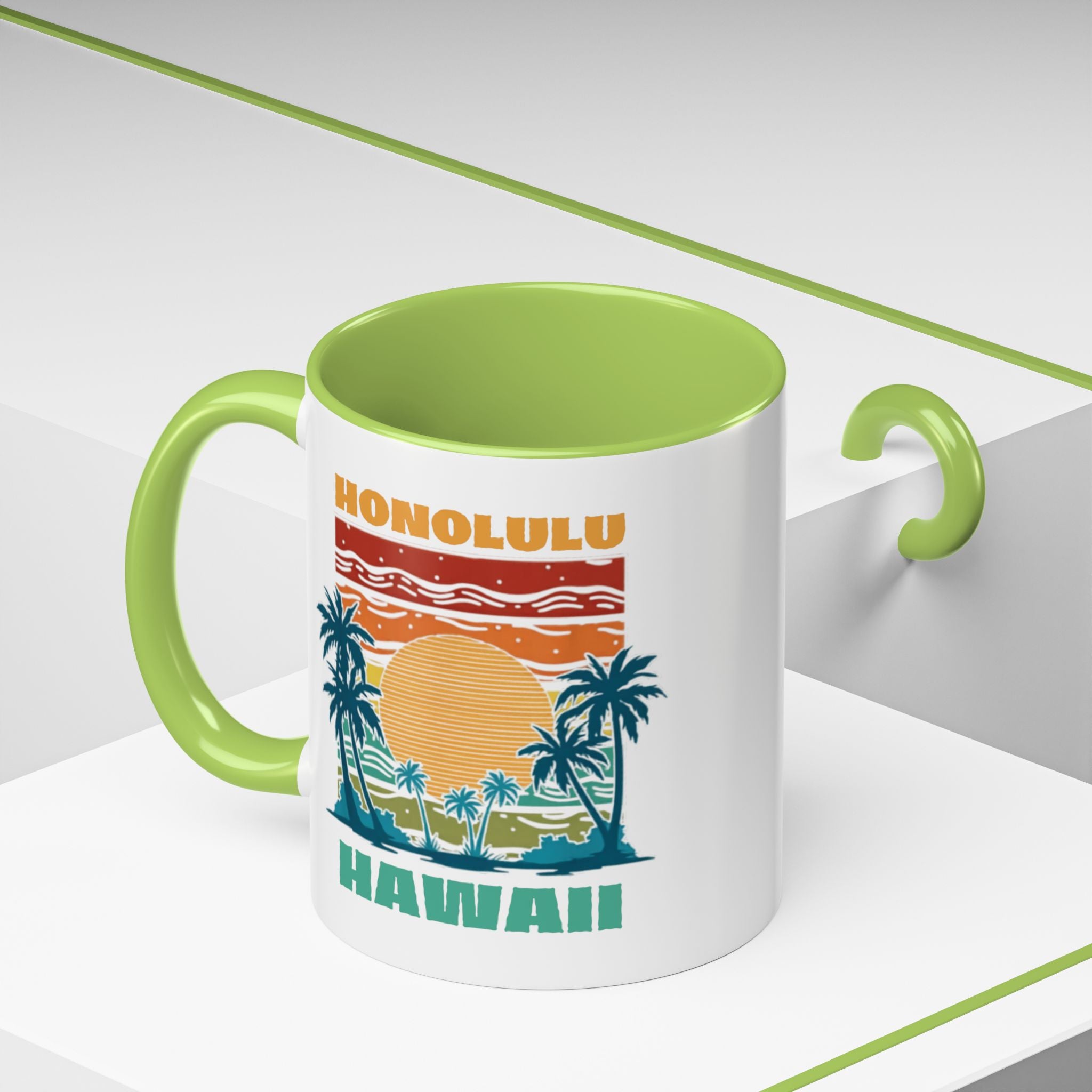 Honolulu Hawaii Vintage Sunset Coffee Mug (11/15oz)