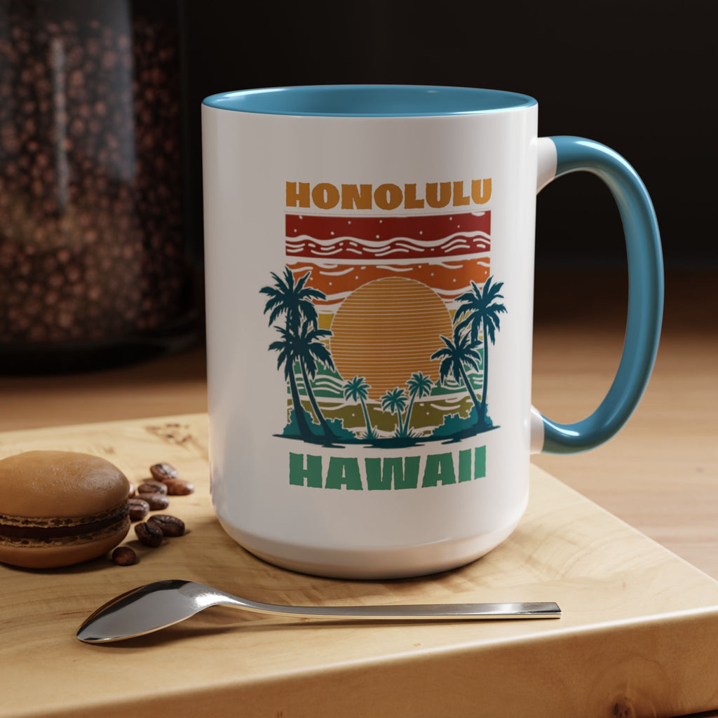 Honolulu Hawaii Vintage Sunset Coffee Mug (11/15oz)