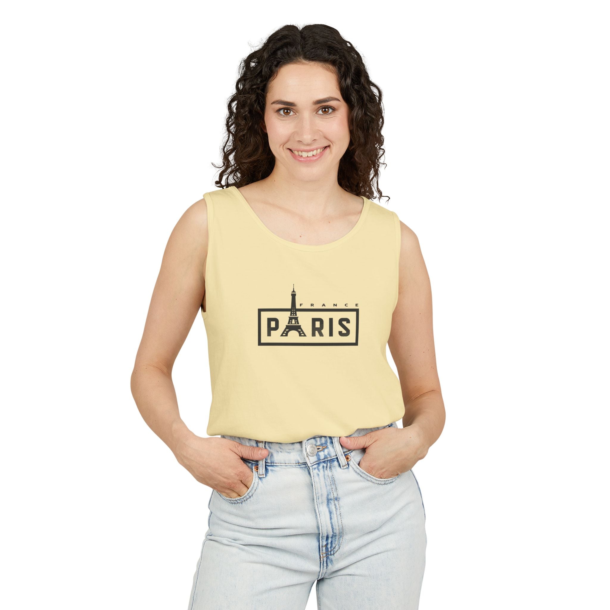 Paris Eiffel Tower Vintage Travel Tank Top — Retro French Graphic Tank