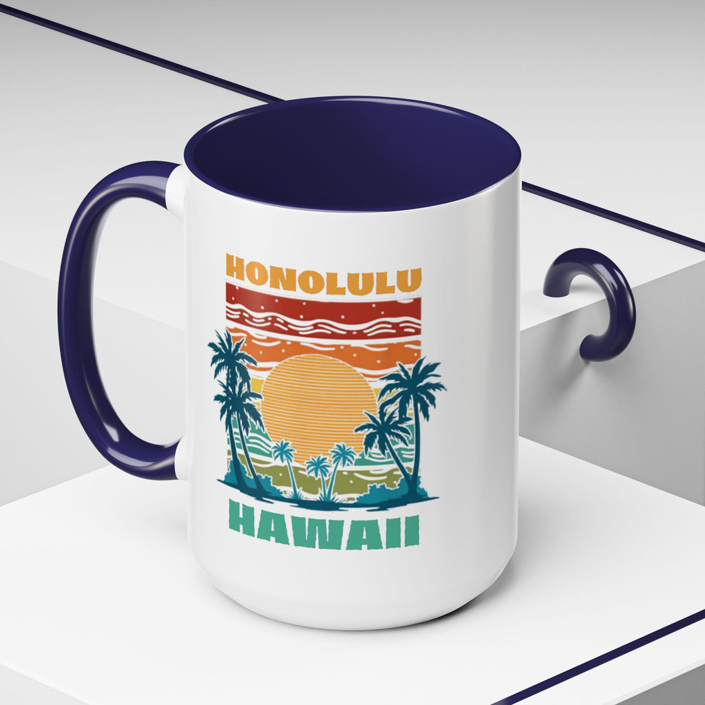 Honolulu Hawaii Vintage Sunset Coffee Mug (11/15oz)