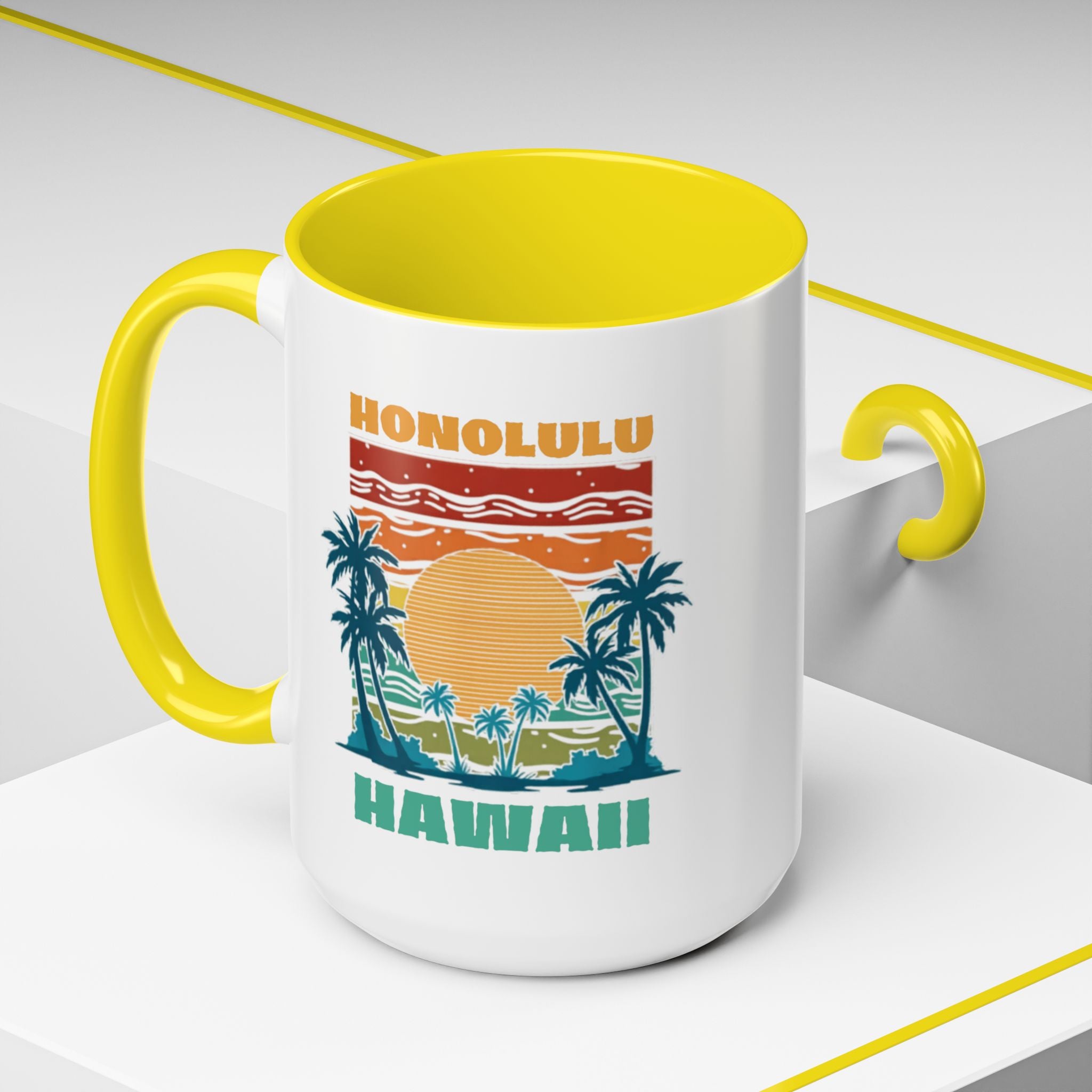 Honolulu Hawaii Vintage Sunset Coffee Mug (11/15oz)