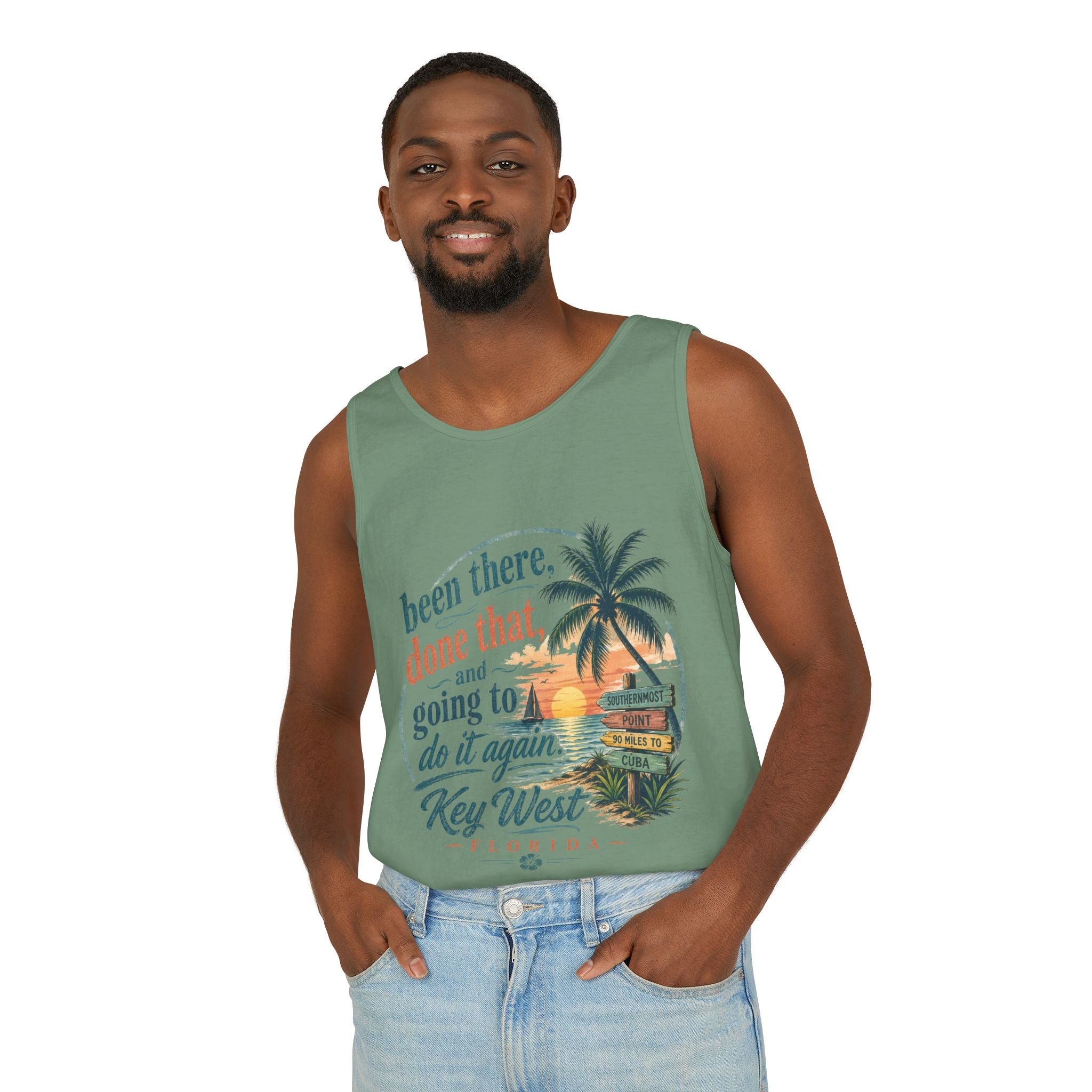 Key West Beach Tank Top — "Been There, Done That and Going to Do It Again" Vacation Tank