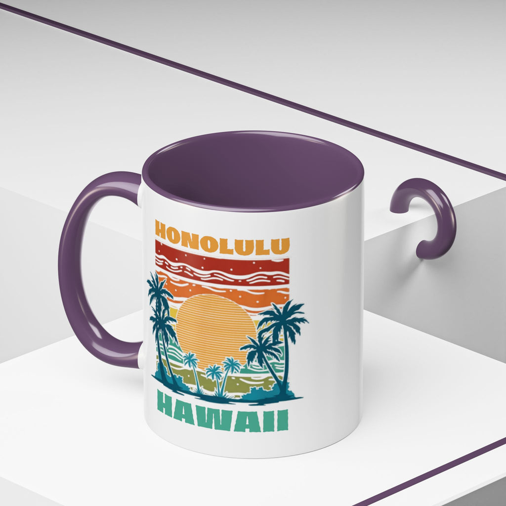 Honolulu Hawaii Vintage Sunset Coffee Mug (11/15oz)
