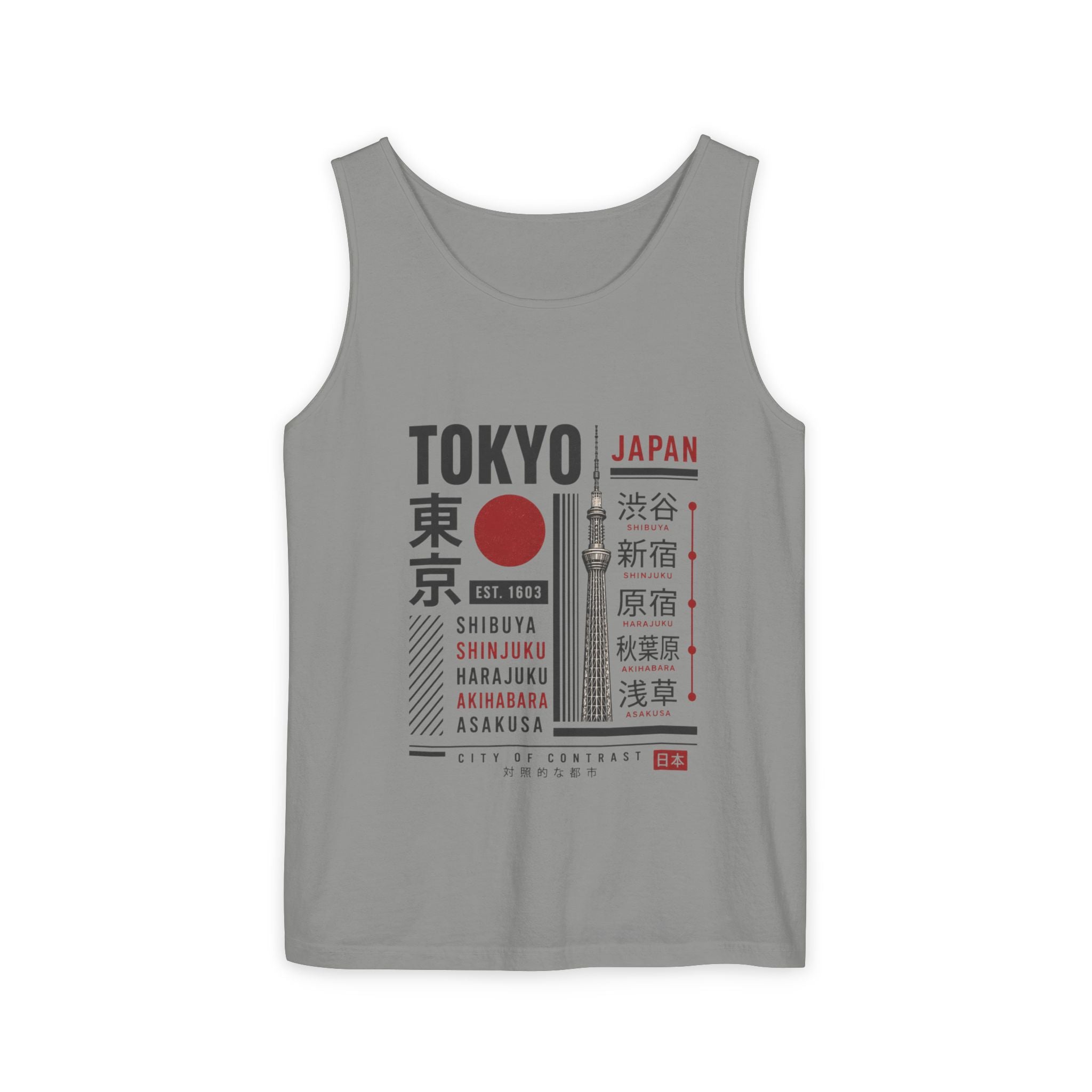 Tokyo Japan Graphic Tank Top — Japanese City Kanji Travel Tee
