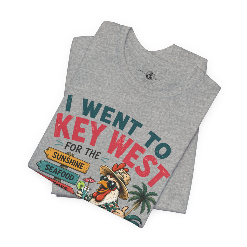 Key West Vacation T‑Shirt — “I Went to Key West for the Sunshine, Seafood, Six Toes & Questionable Decisions” - No Ragrets