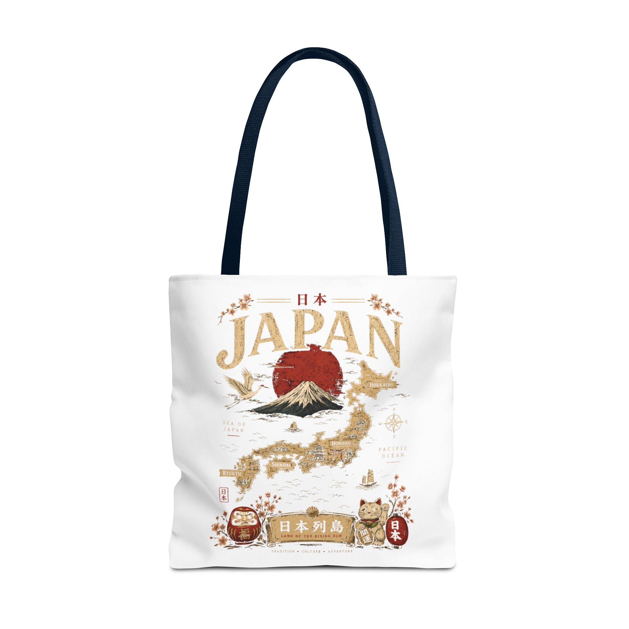 Japan Map Tote Bag – Mount Fuji & Rising Sun Travel Tote
