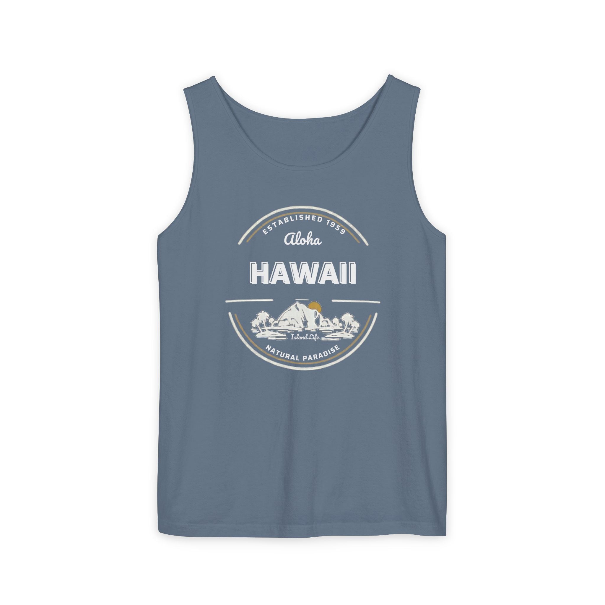Hawaii Aloha Island Vintage Tank Top — Coral Beach Vacation Tee