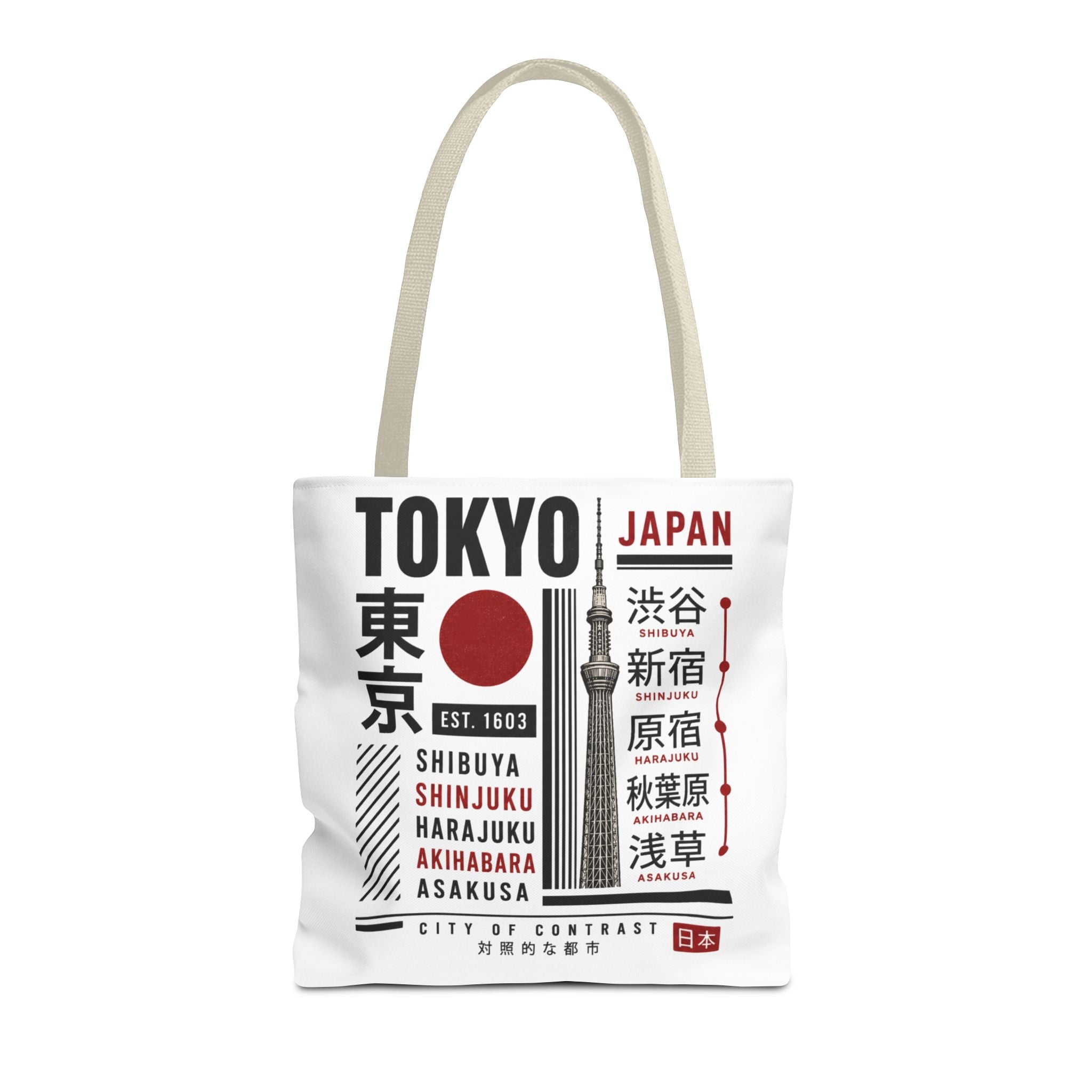 Tokyo Japan Graphic Tote Bag — Shibuya Shinjuku Harajuku Akihabara Asakusa Design