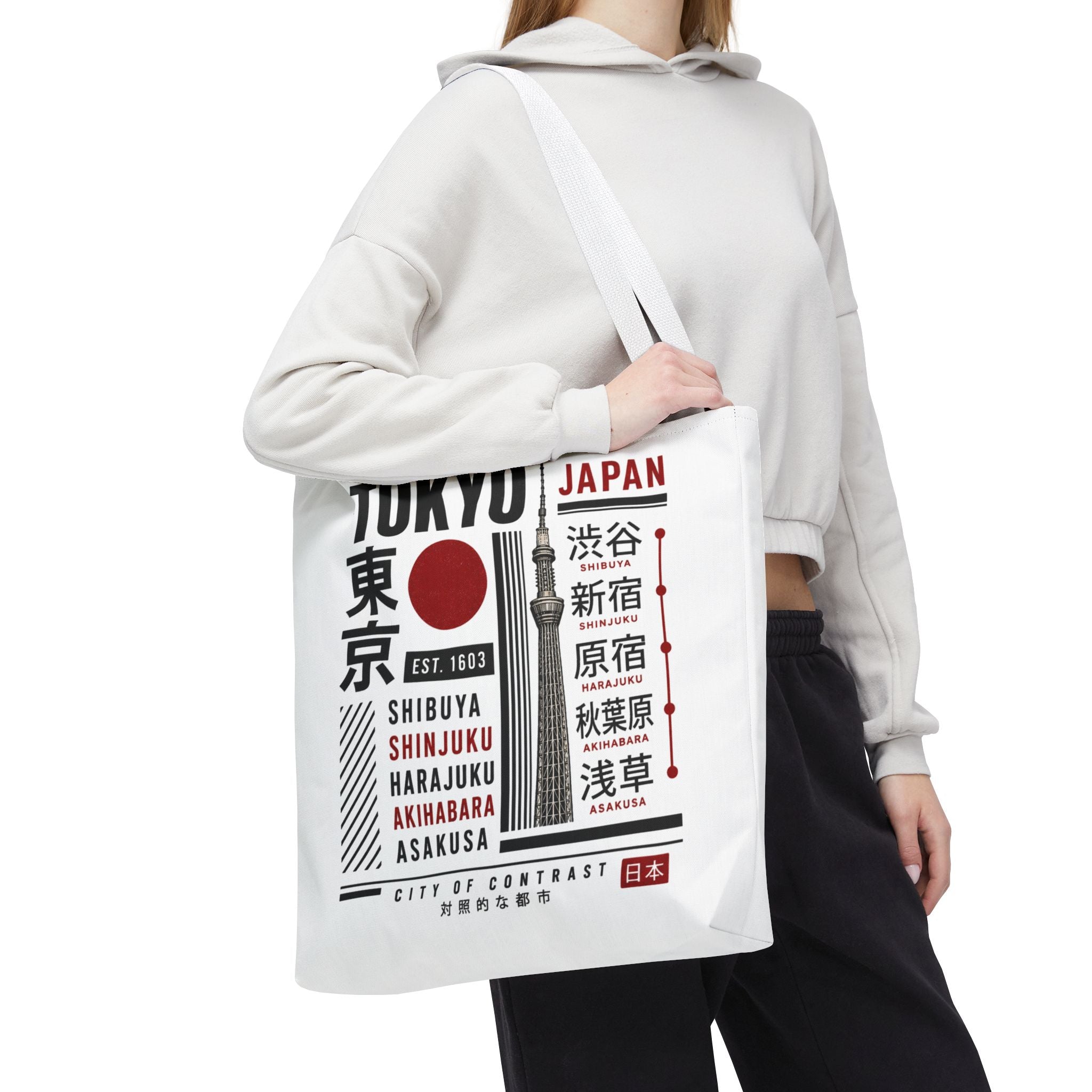 Tokyo Japan Graphic Tote Bag — Shibuya Shinjuku Harajuku Akihabara Asakusa Design