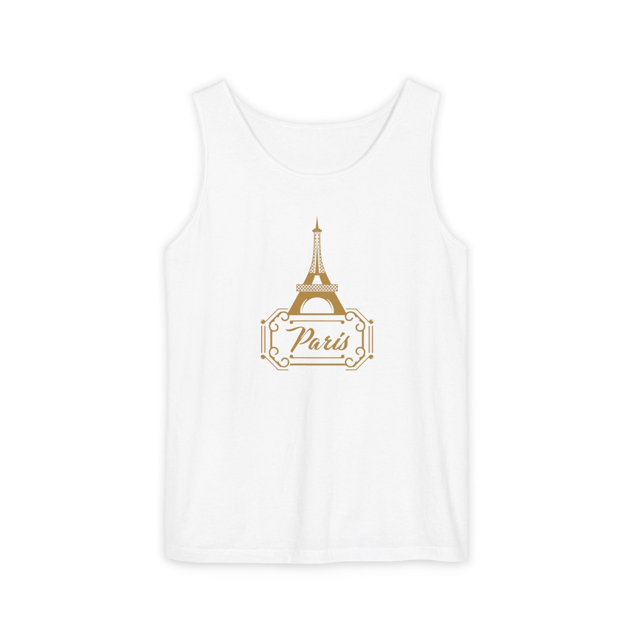 Paris Eiffel Tower Tank Top — Elegant Gold Paris Graphic