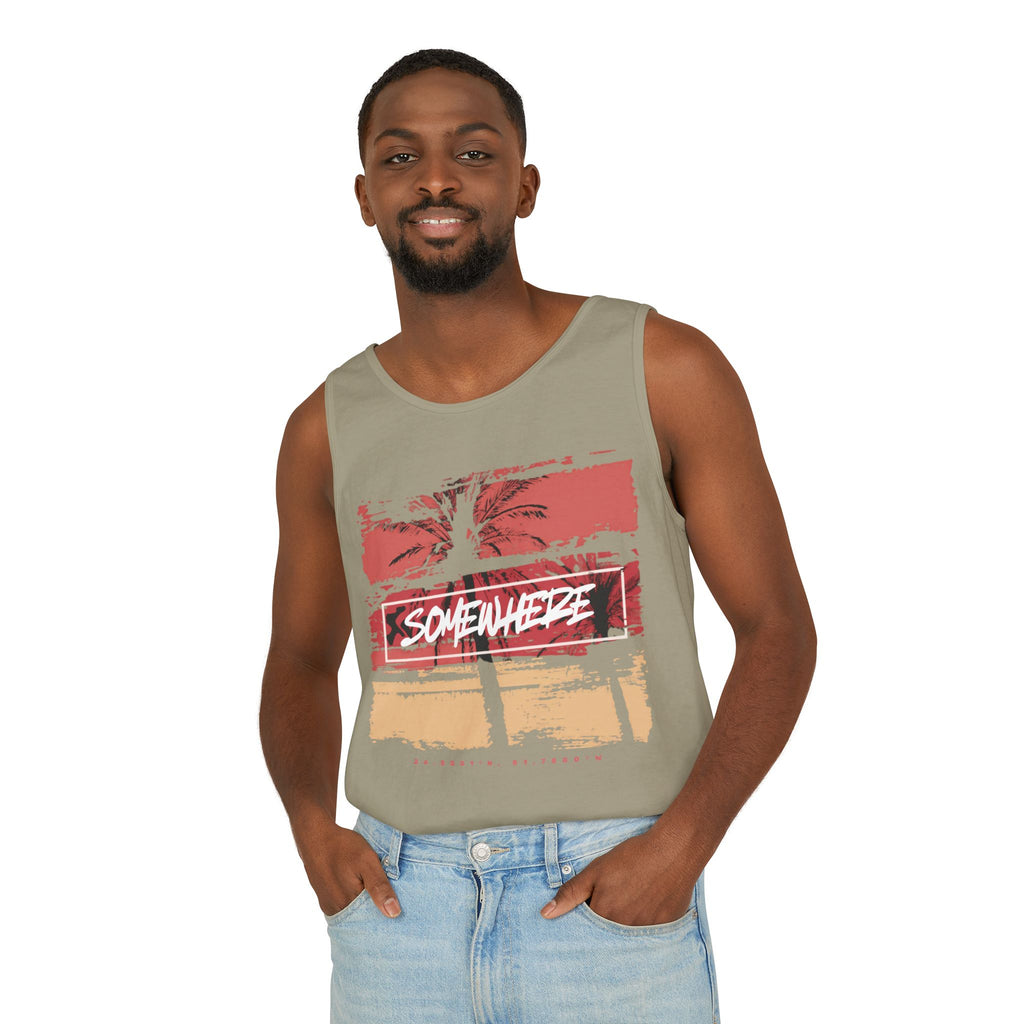 Somewhere Palm Tree Tank Top – Vintage Beach Retro Vacation Tank