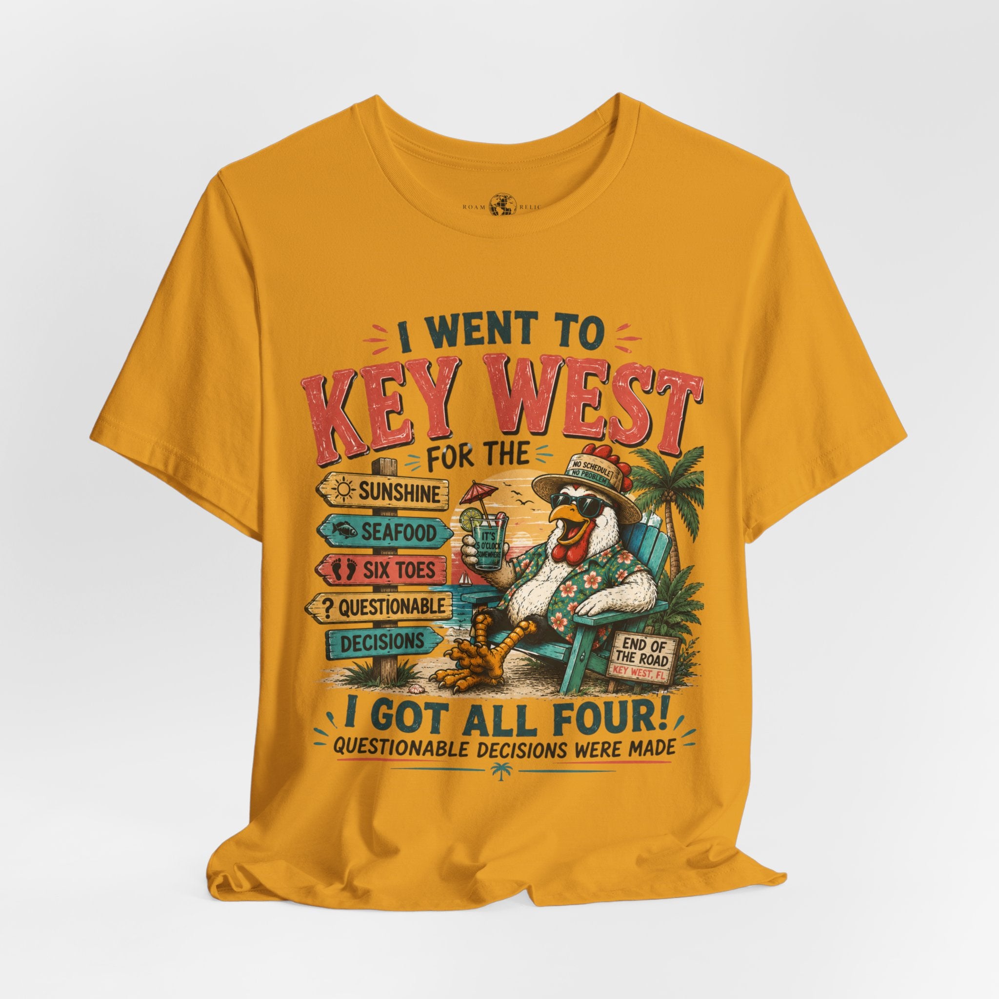Key West Vacation T‑Shirt — "I Went to Key West for the Sunshine, Seafood, Six Toes & Questionable Decisions Were Made"