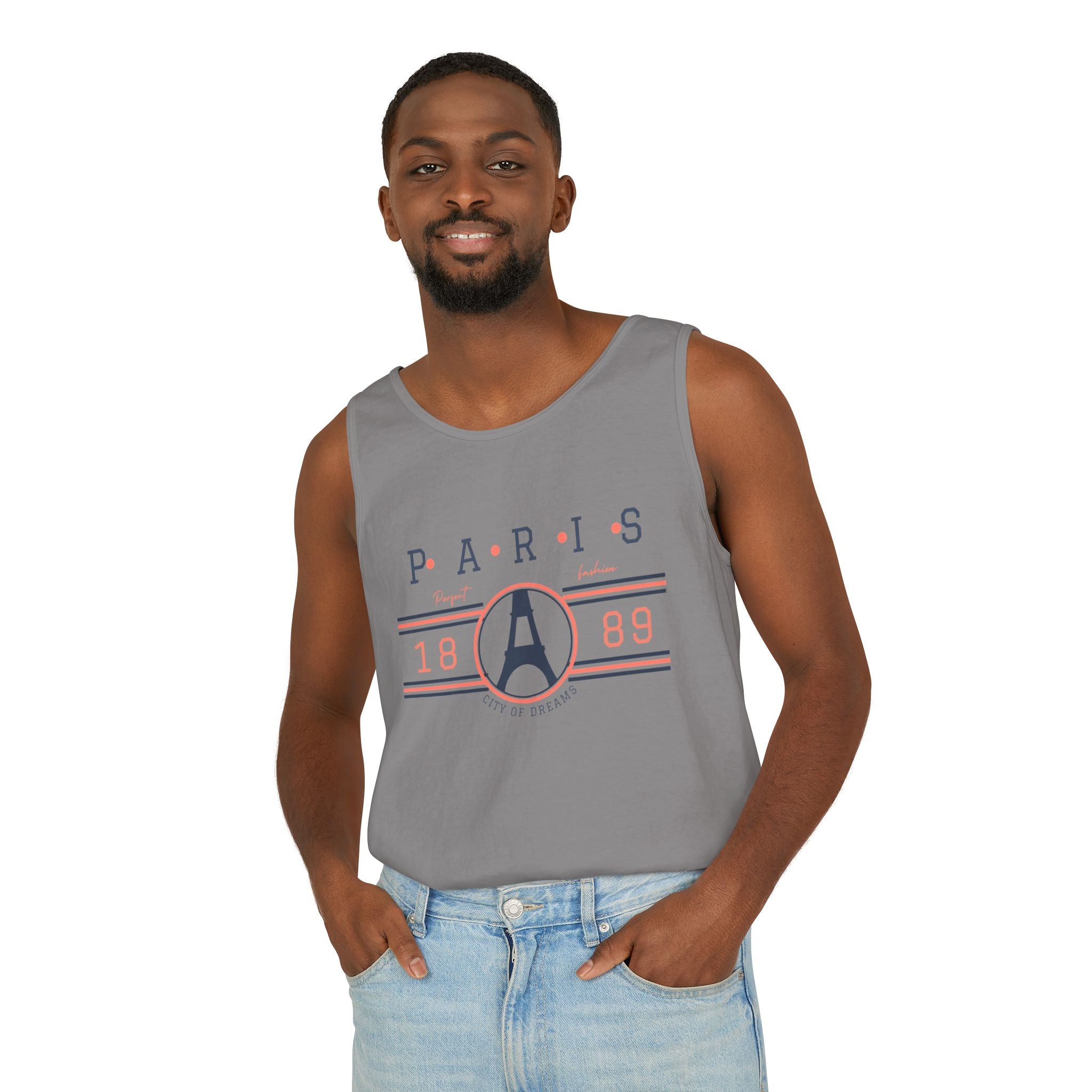 Paris 1889 Eiffel Tower Tank Top — Vintage French Travel Graphic Tank