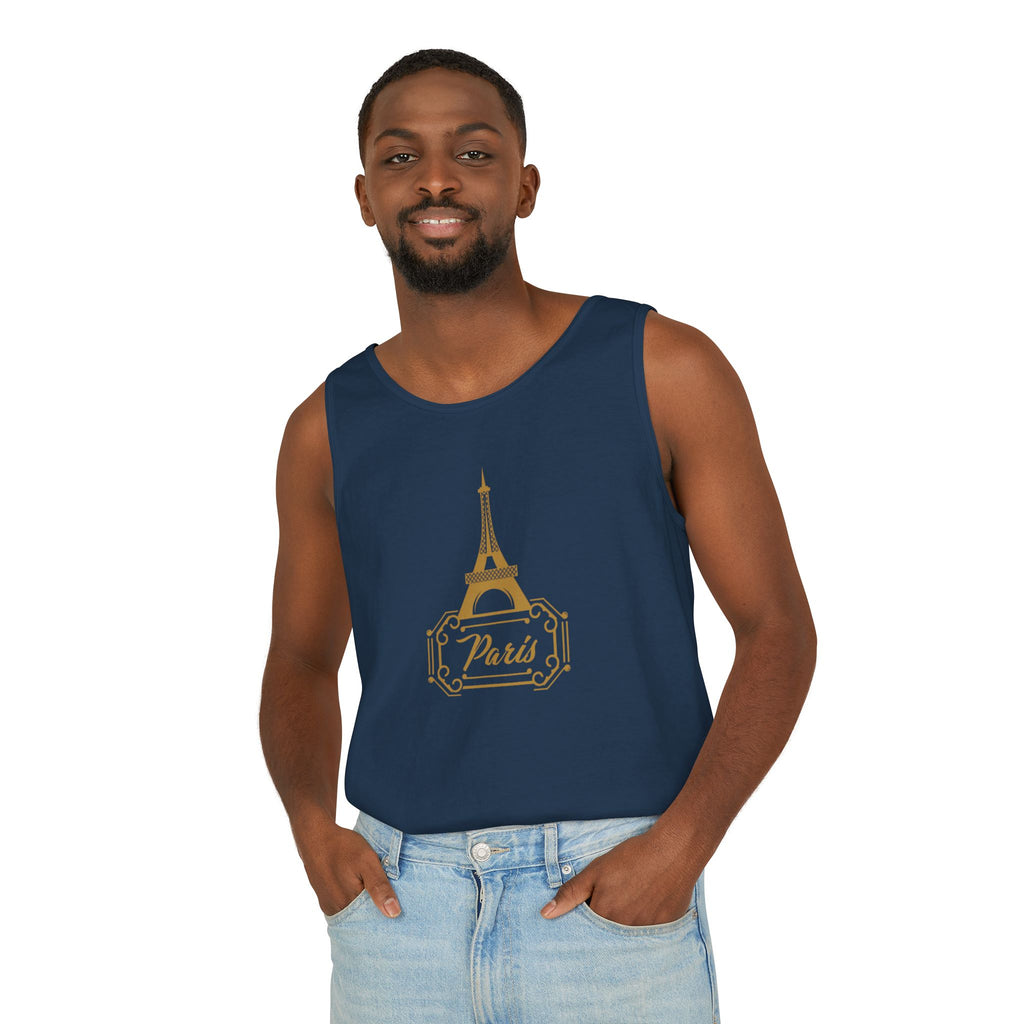 Paris Eiffel Tower Tank Top — Elegant Gold Paris Graphic