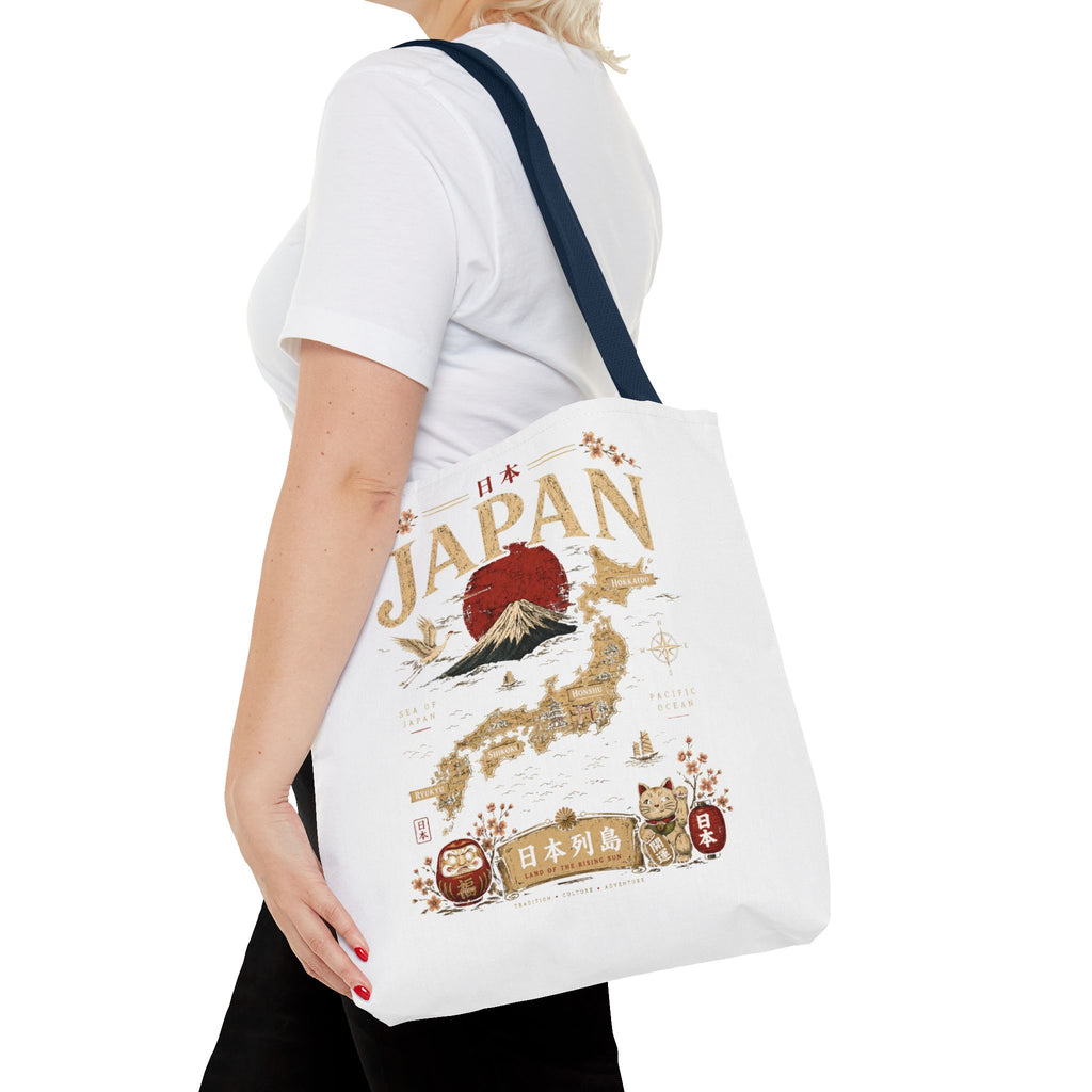 Japan Map Tote Bag – Mount Fuji & Rising Sun Travel Tote