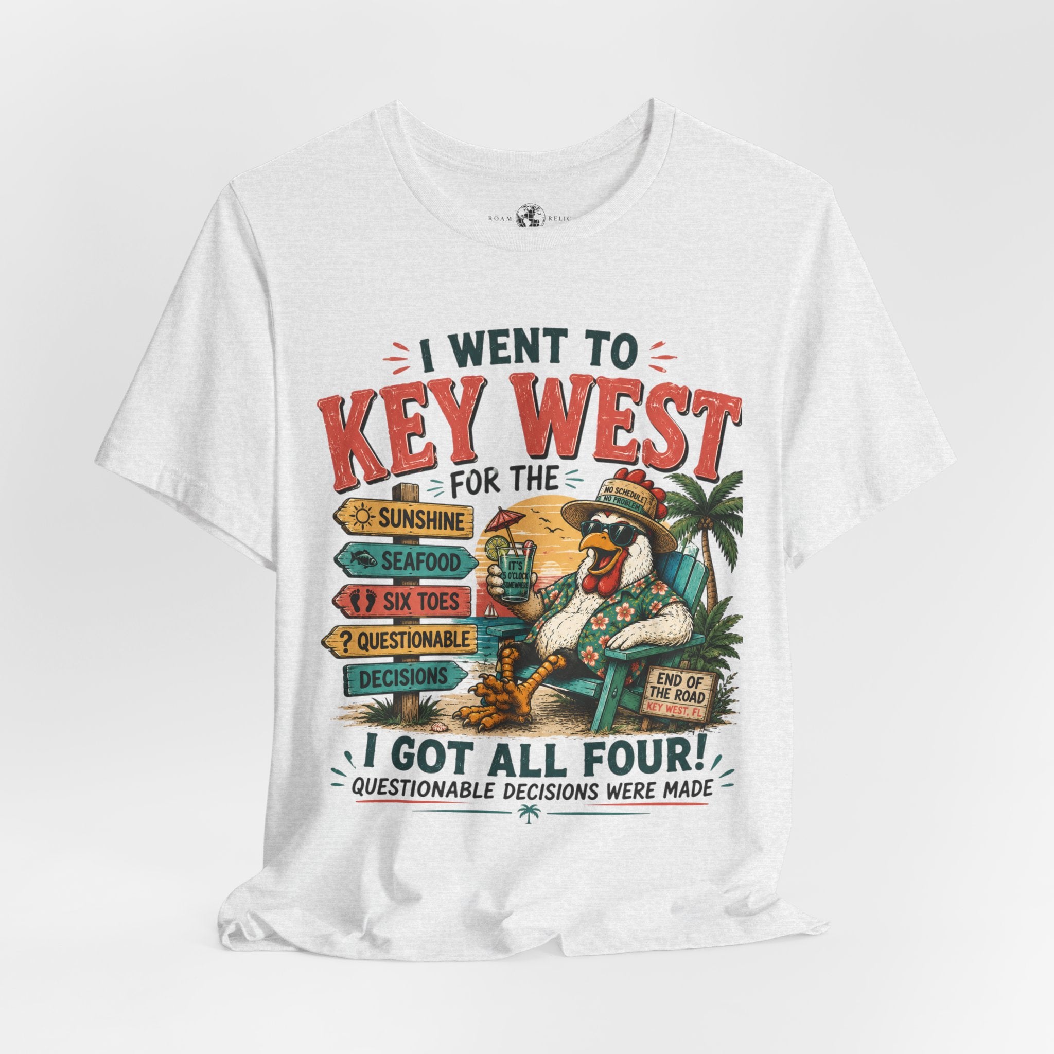 Key West Vacation T‑Shirt — "I Went to Key West for the Sunshine, Seafood, Six Toes & Questionable Decisions Were Made"