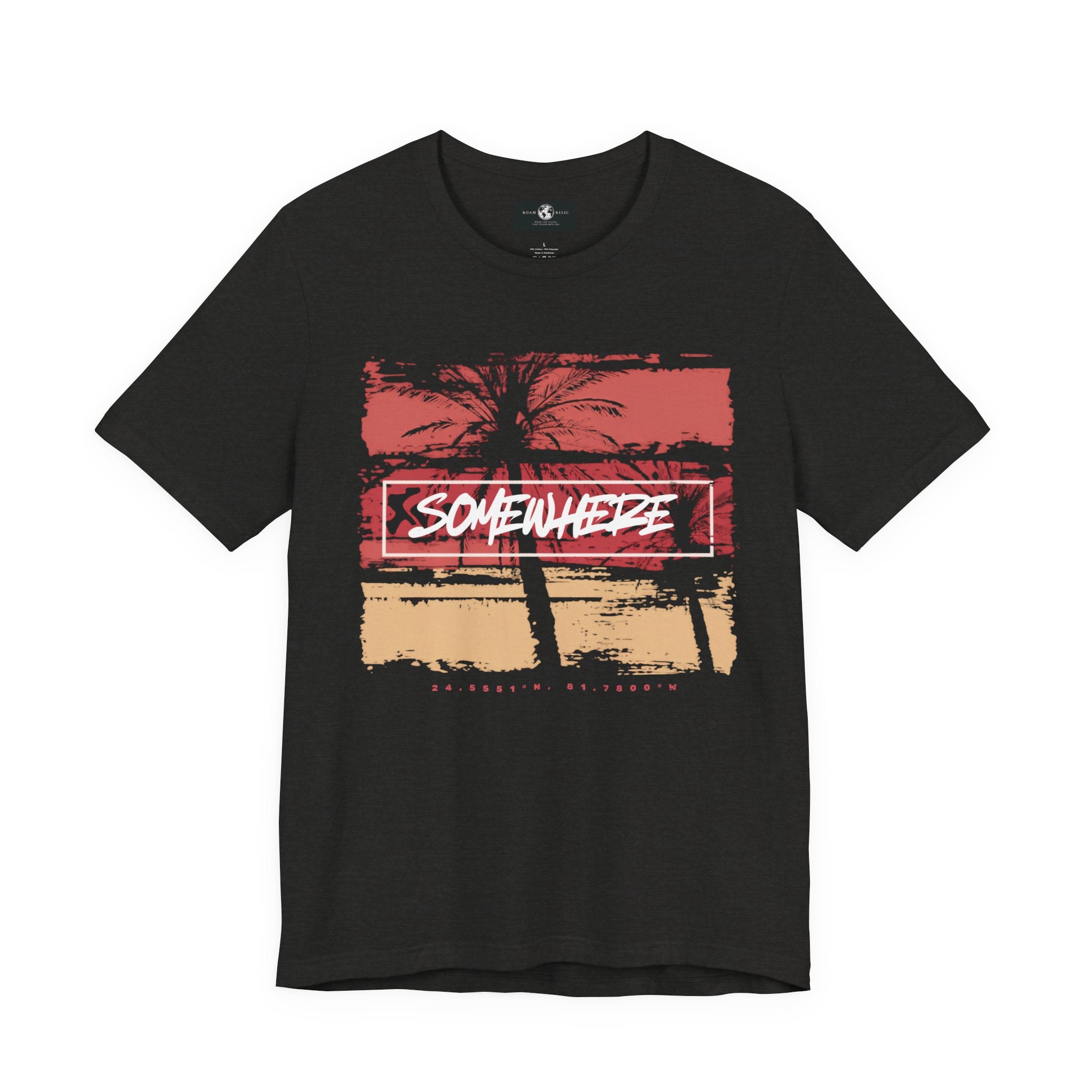 Somewhere Key West Coordinates T-Shirt — 24.5551N 81.7800W