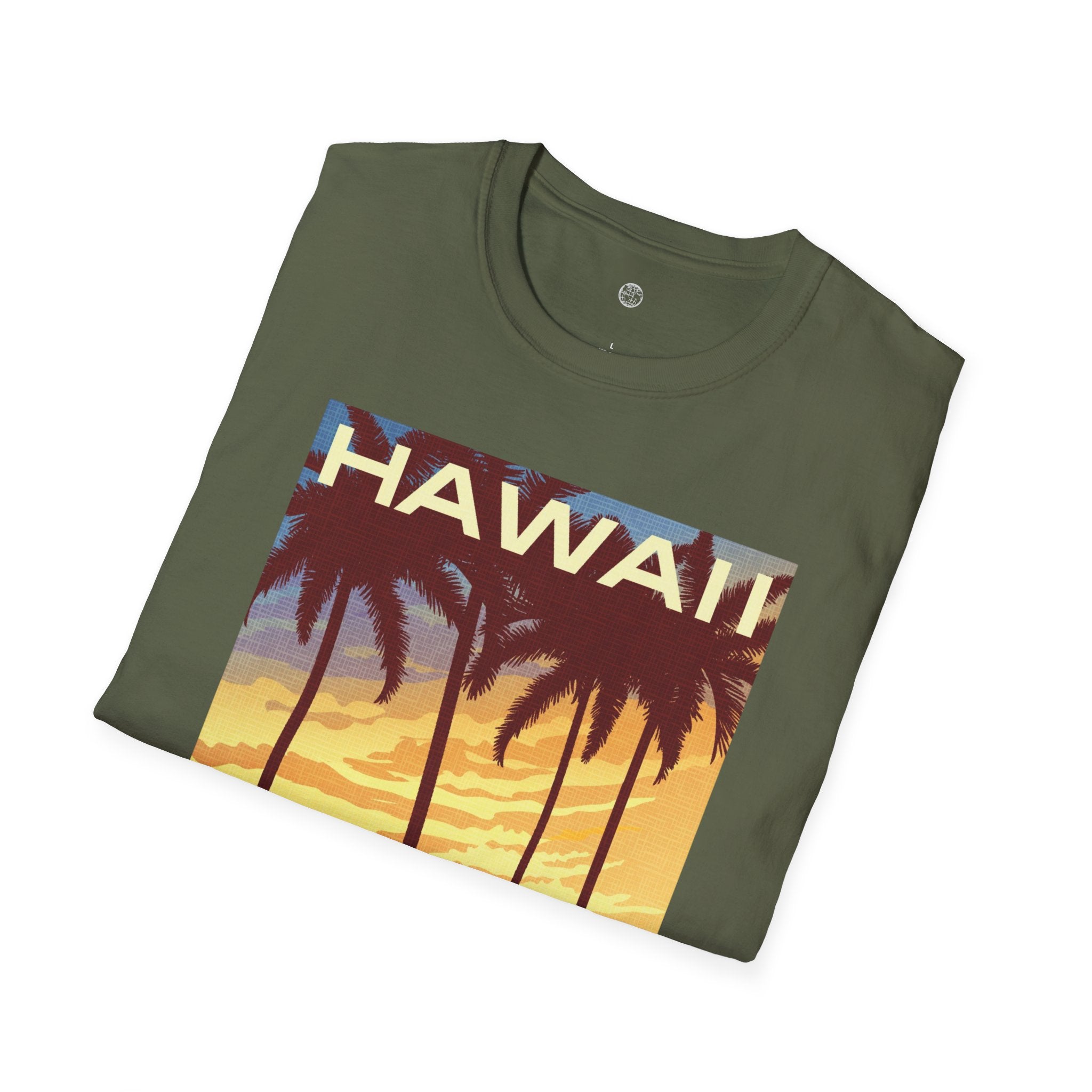 Hawaii Sunset T-Shirt — "Welcome to Adventure" Vintage Palm Beach Tee