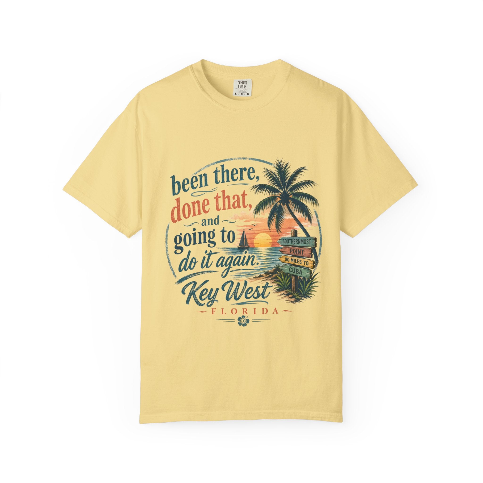 Key West Vintage Sunset T-Shirt – "Been there, done that, and going to do it again"