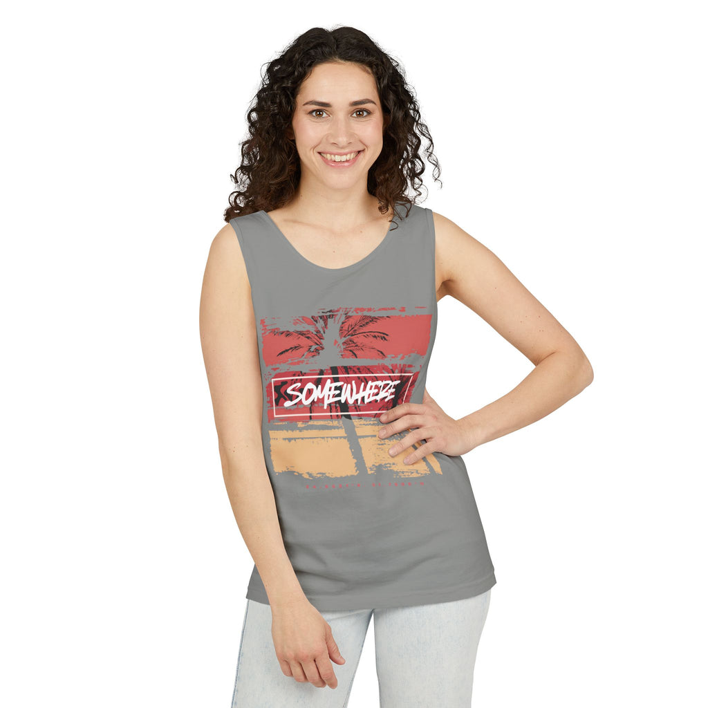 Somewhere Palm Tree Tank Top – Vintage Beach Retro Vacation Tank
