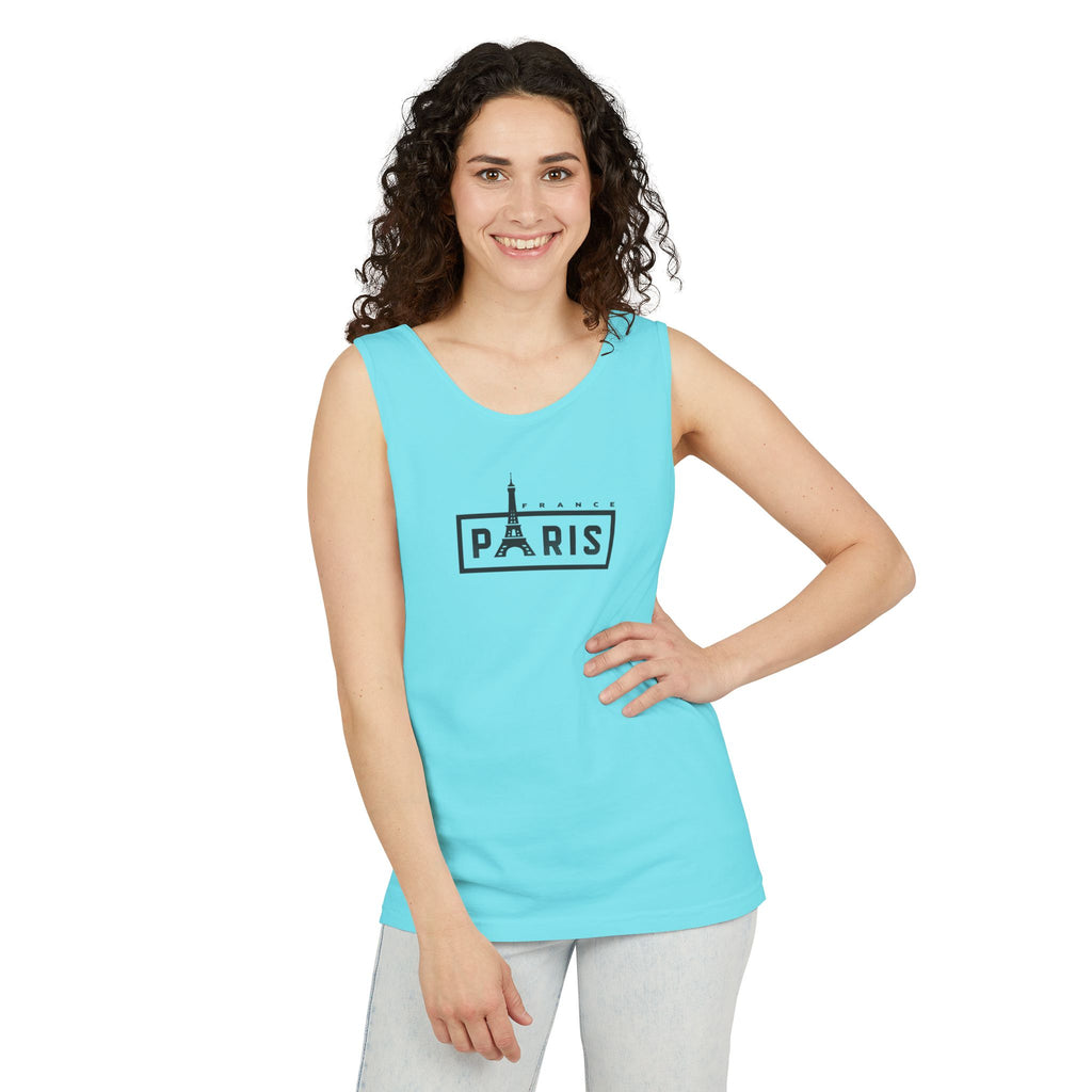 Paris Eiffel Tower Vintage Travel Tank Top — Retro French Graphic Tank