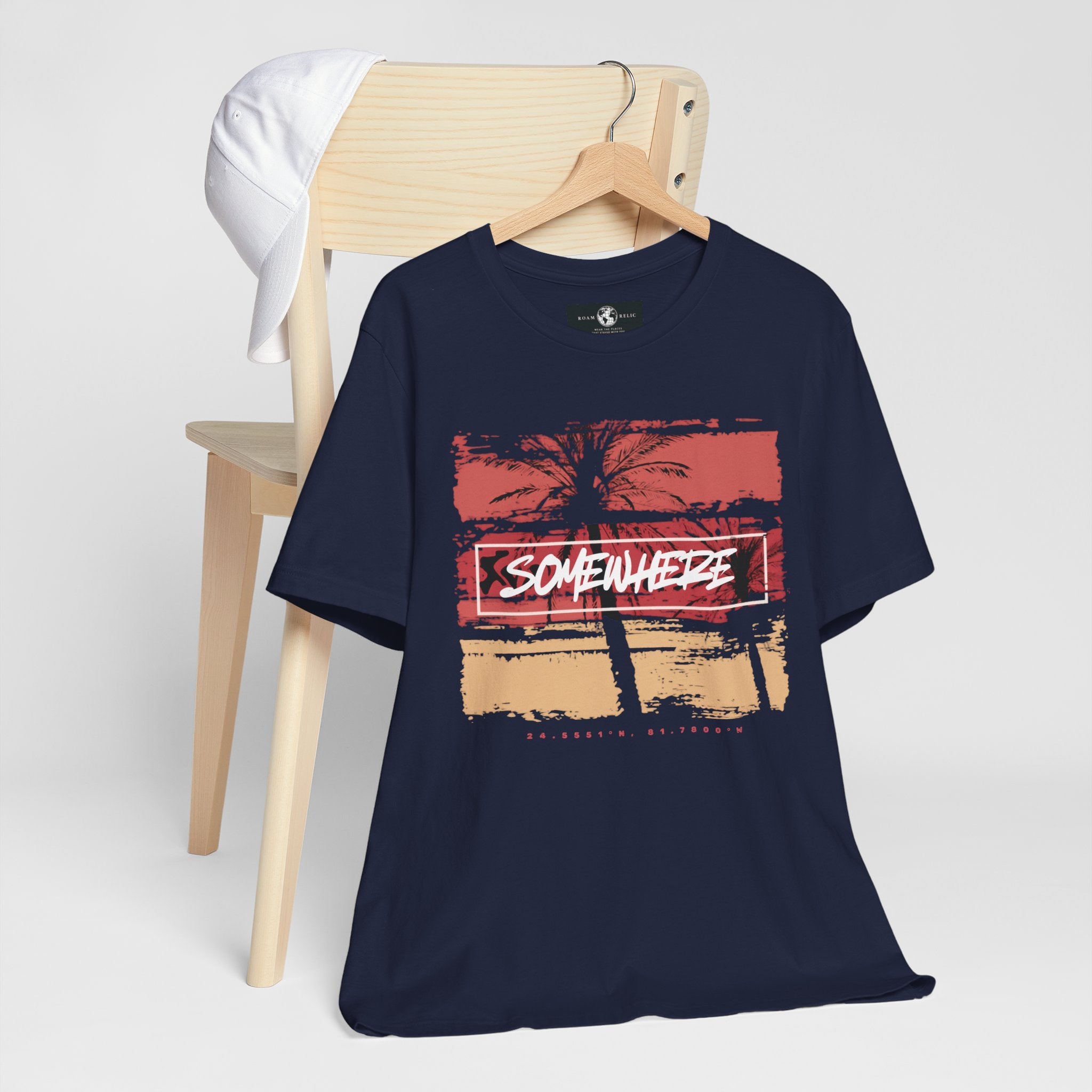 Somewhere Key West Coordinates T-Shirt — 24.5551N 81.7800W