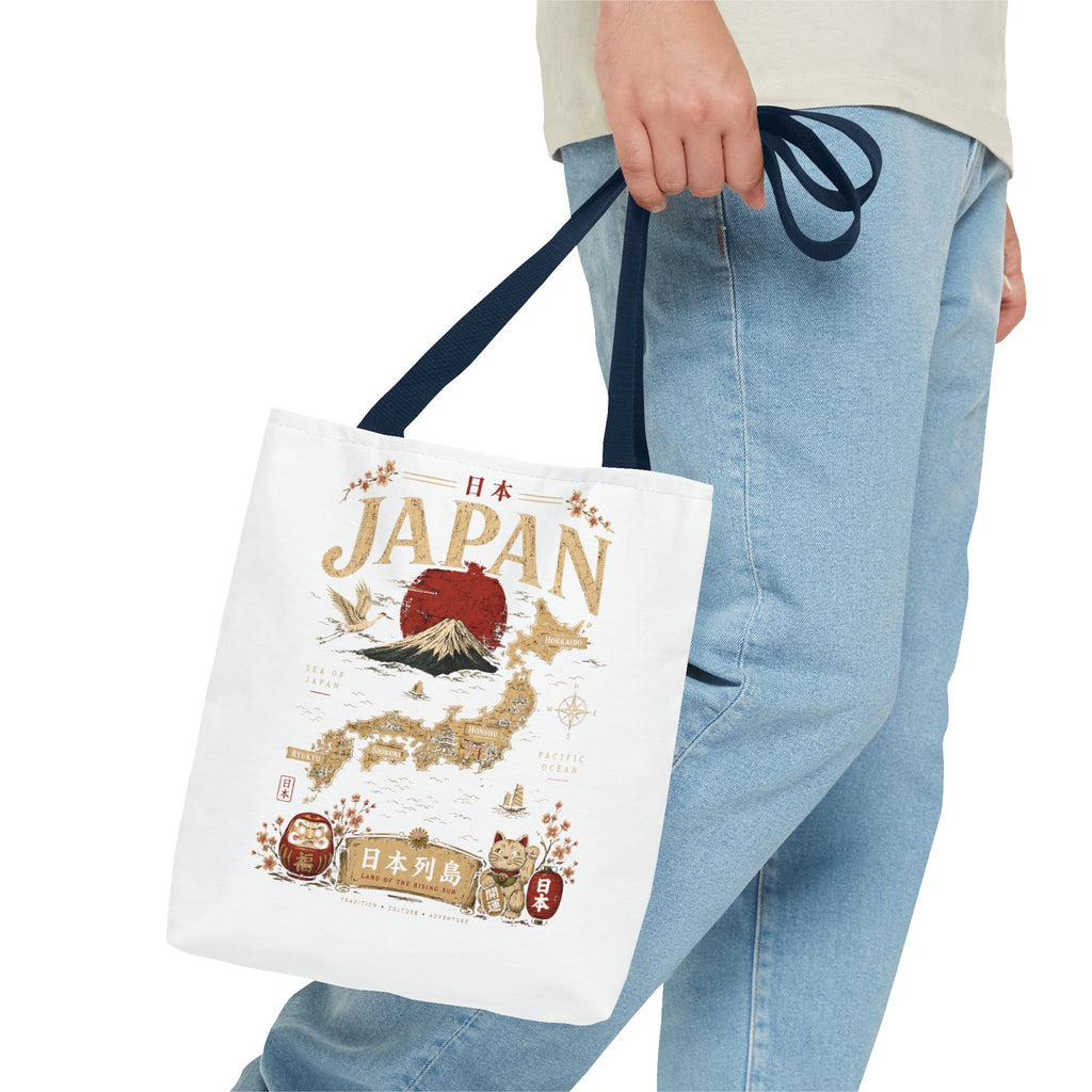 Japan Map Tote Bag – Mount Fuji & Rising Sun Travel Tote