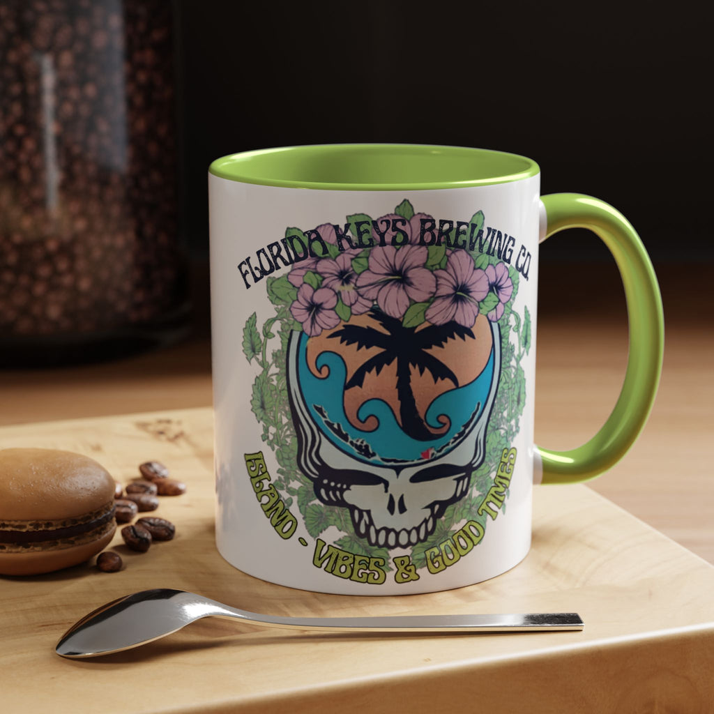 Coffee Mug — Tropical Island Vibes & Good Times Skull Design Key West Florida
