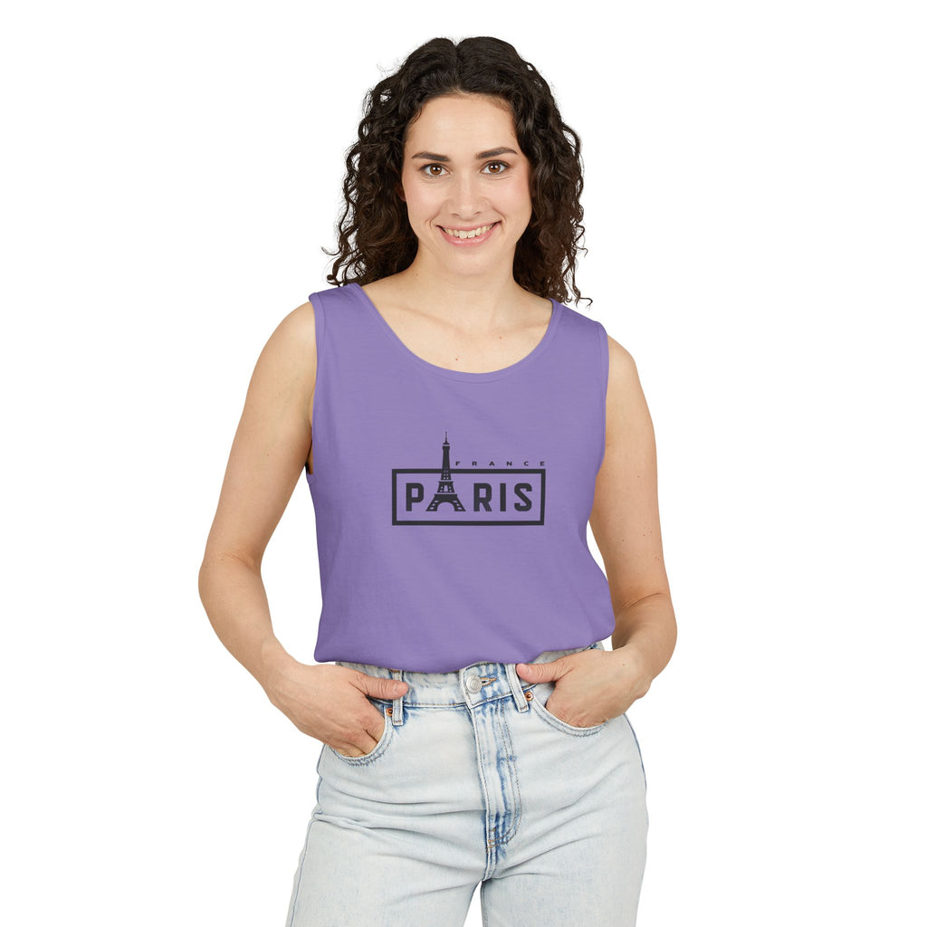 Paris Eiffel Tower Vintage Travel Tank Top — Retro French Graphic Tank