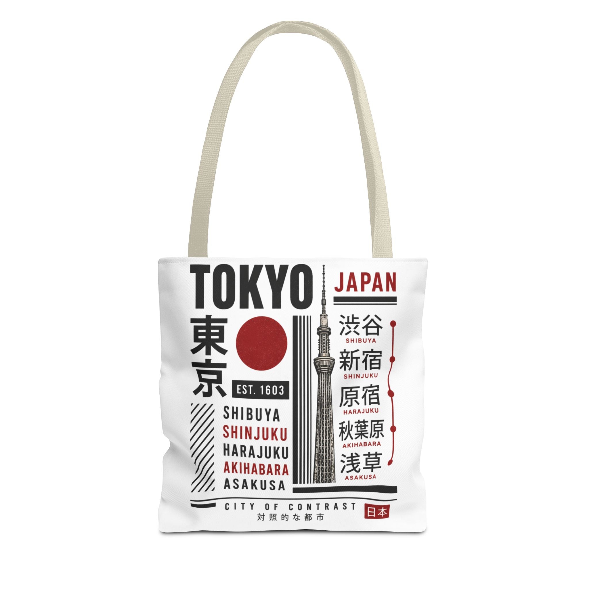 Tokyo Japan Graphic Tote Bag — Shibuya Shinjuku Harajuku Akihabara Asakusa Design