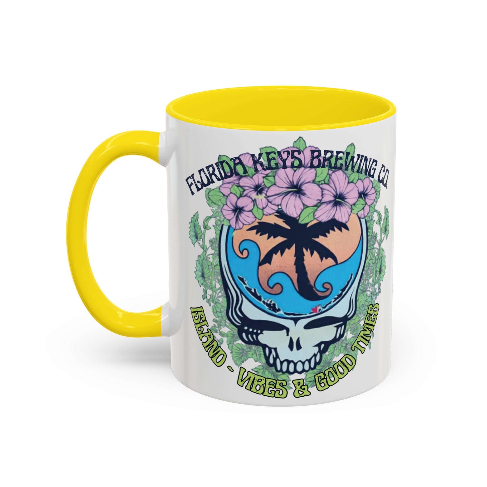 Coffee Mug — Tropical Island Vibes & Good Times Skull Design Key West Florida