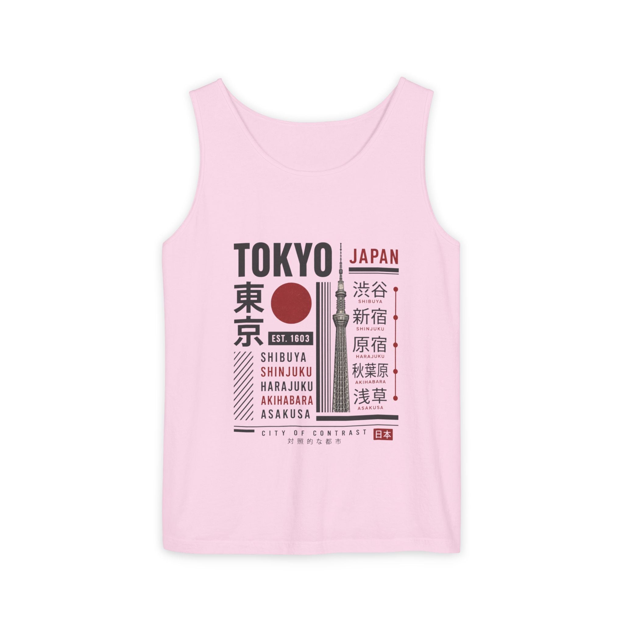 Tokyo Japan Graphic Tank Top — Japanese City Kanji Travel Tee
