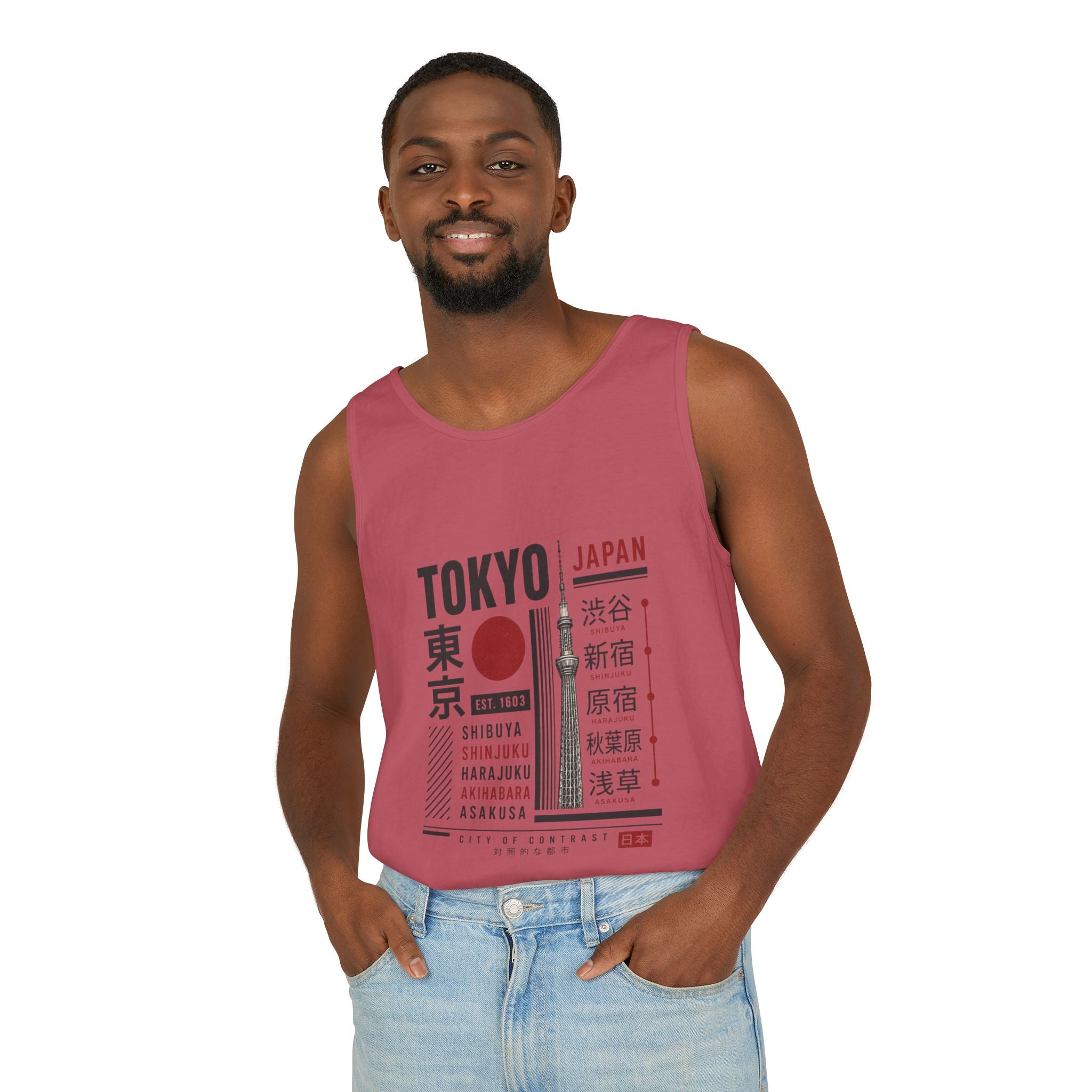 Tokyo Japan Graphic Tank Top — Japanese City Kanji Travel Tee