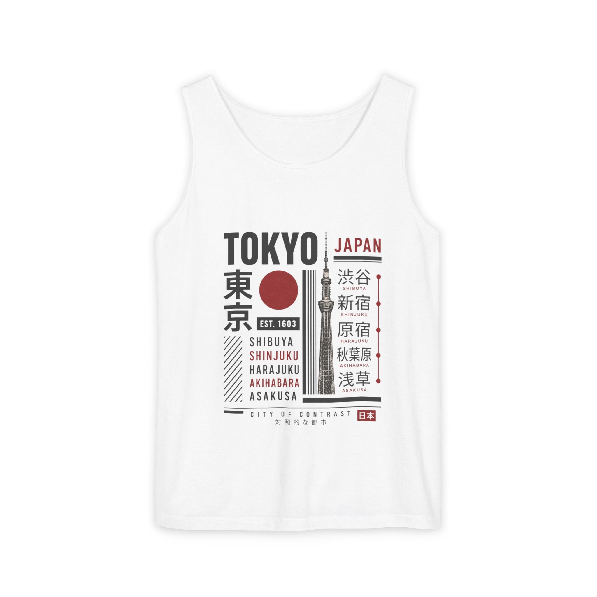 Tokyo Japan Graphic Tank Top — Japanese City Kanji Travel Tee
