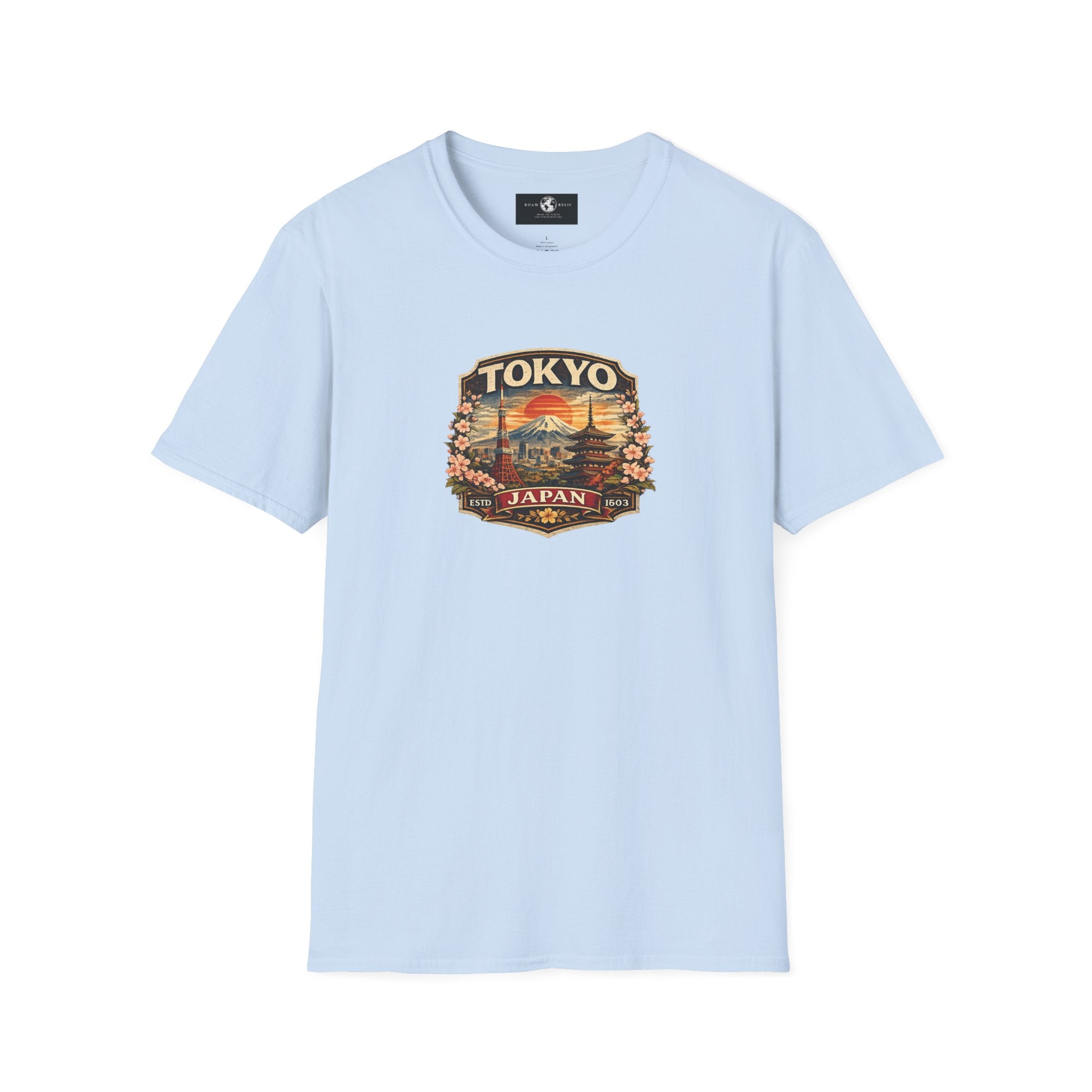 Tokyo Japan Vintage Badge T-Shirt — Mt. Fuji & Pagoda Travel Souvenir Tee