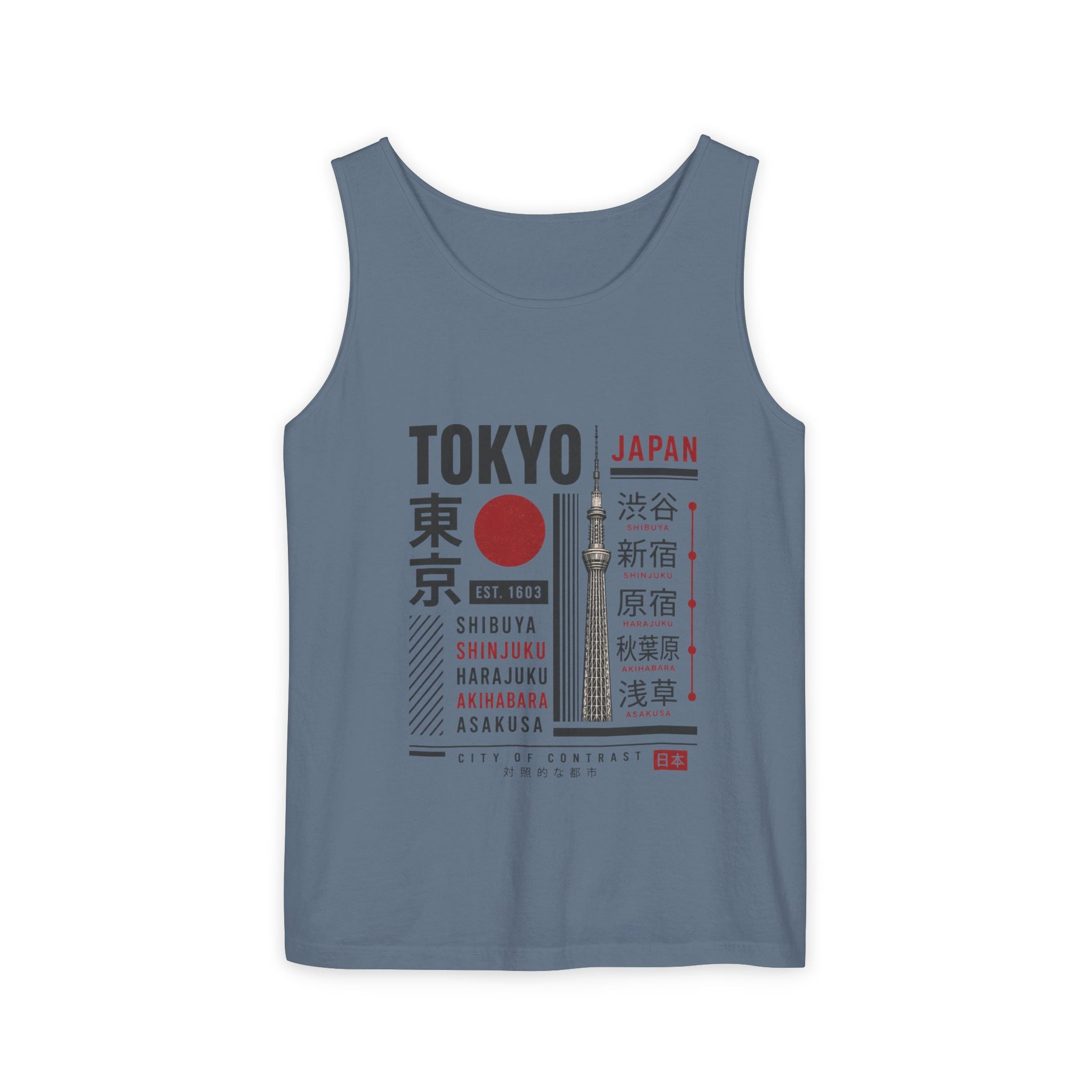 Tokyo Japan Graphic Tank Top — Japanese City Kanji Travel Tee