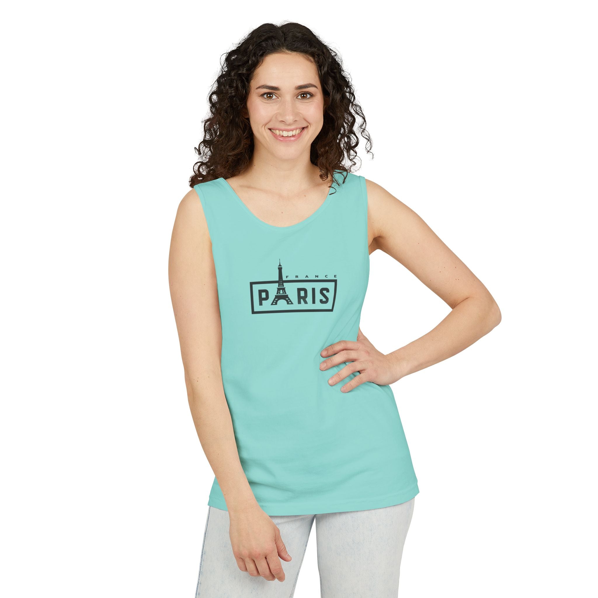 Paris Eiffel Tower Vintage Travel Tank Top — Retro French Graphic Tank