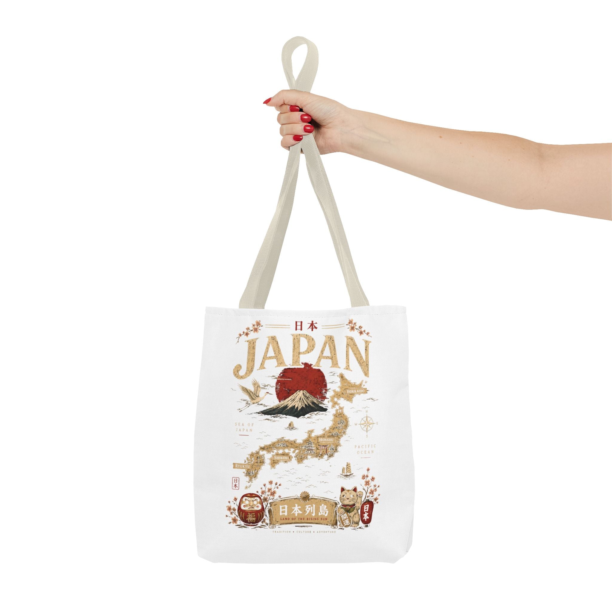 Japan Map Tote Bag – Mount Fuji & Rising Sun Travel Tote