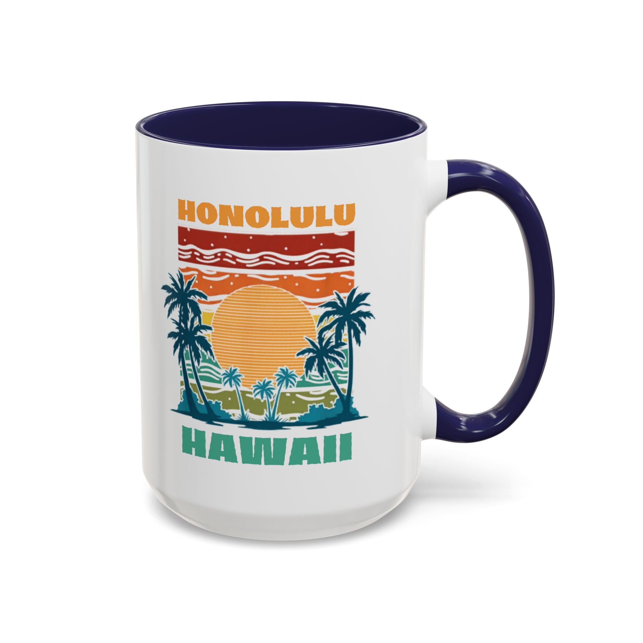 Honolulu Hawaii Vintage Sunset Coffee Mug (11/15oz)