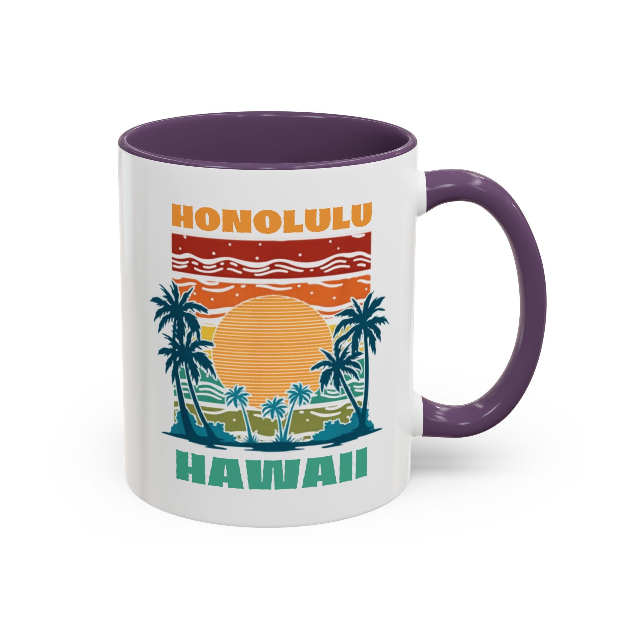 Honolulu Hawaii Vintage Sunset Coffee Mug (11/15oz)