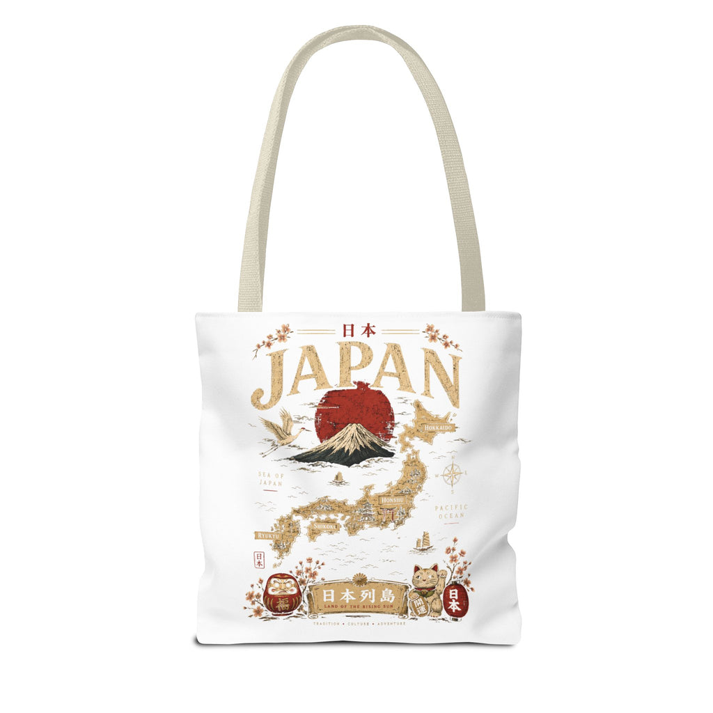 Japan Map Tote Bag – Mount Fuji & Rising Sun Travel Tote